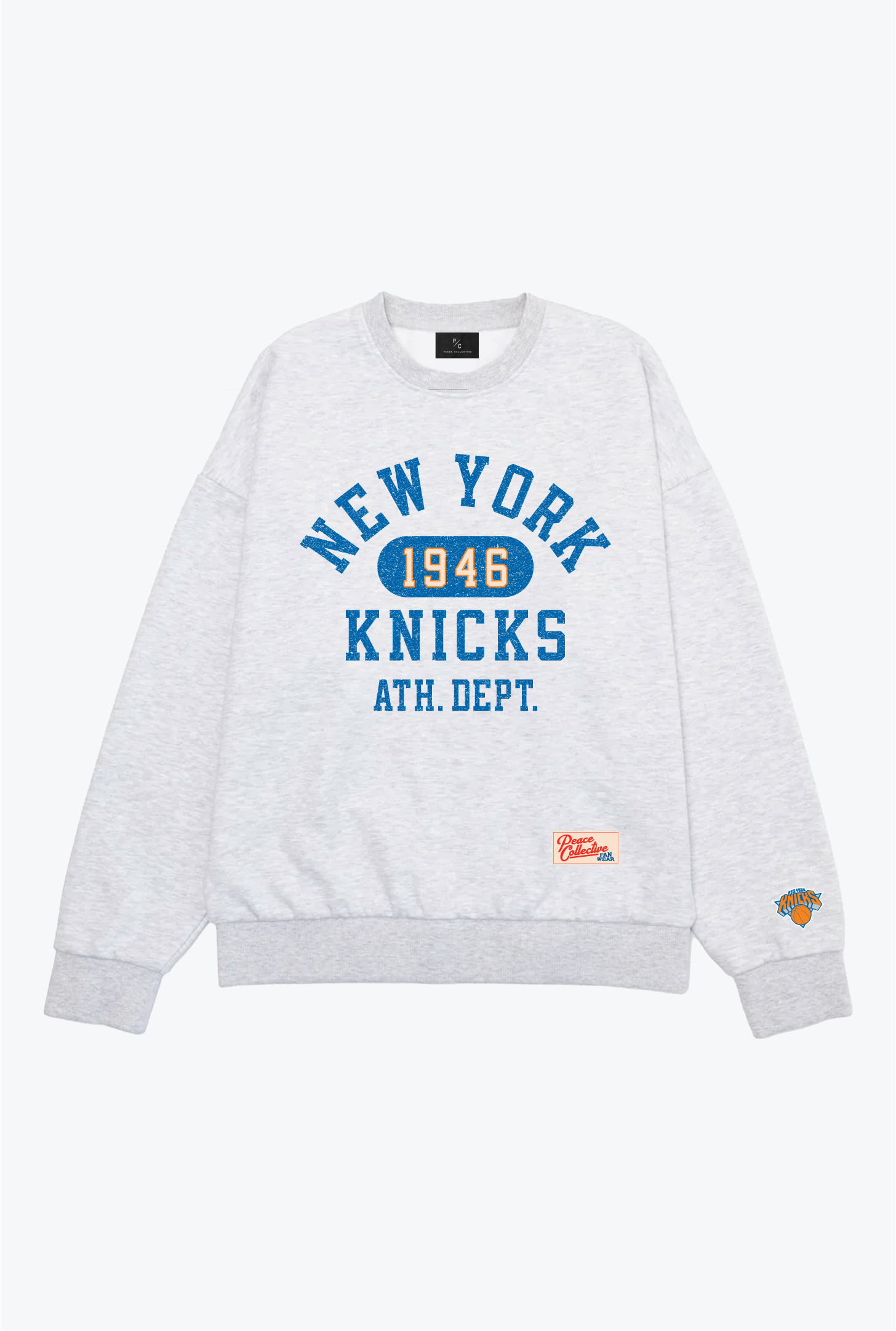 Pull ras du cou épais Athletic Club New York Knicks - Cendre