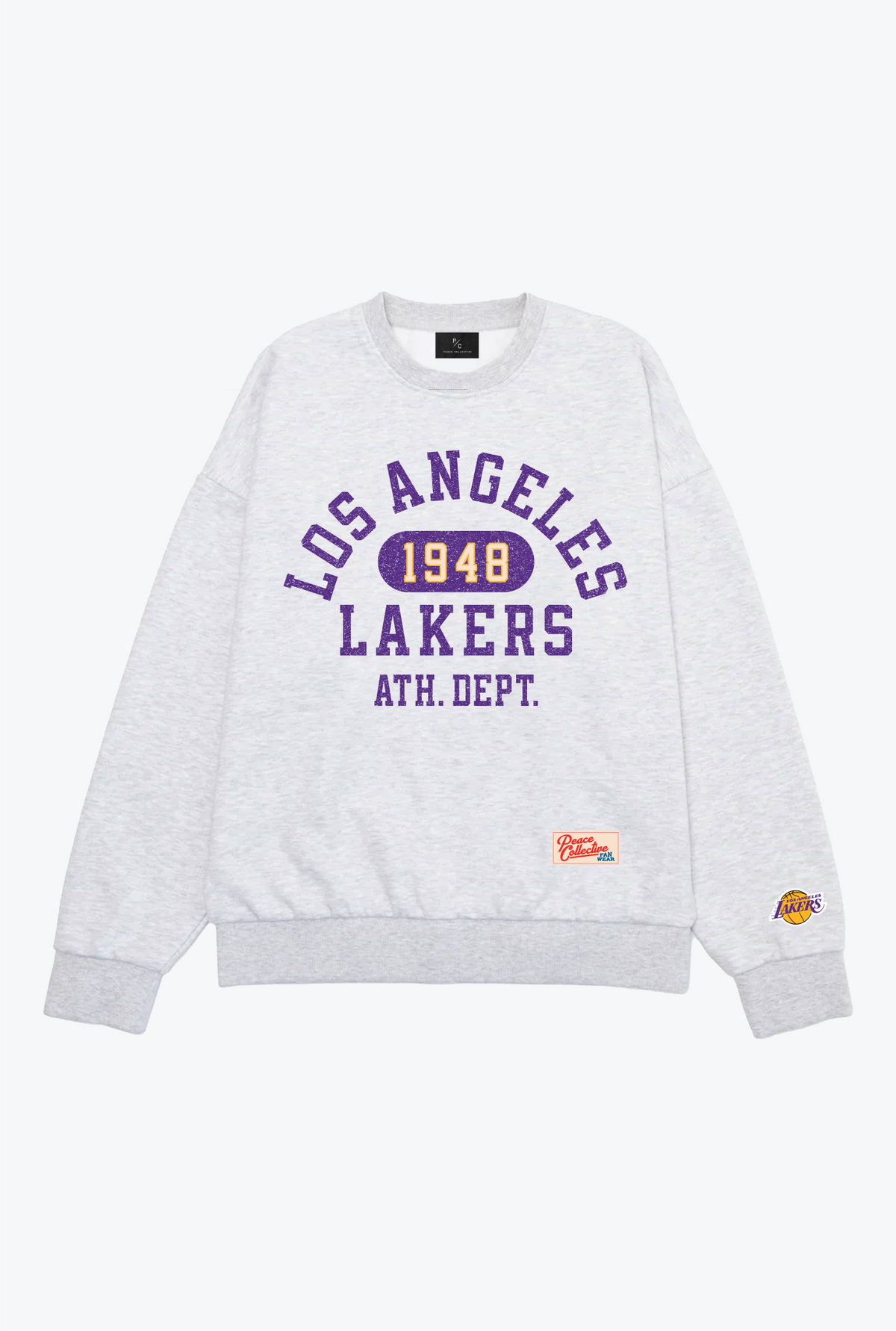 Los Angeles Lakers Athletic Club Heavyweight Crewneck - Ash