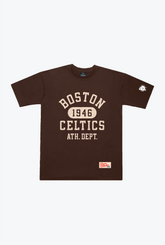 T-shirt épais universitaire des Boston Celtics - Noyer