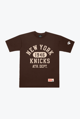 New York Knicks Collegiate Heavyweight T-Shirt - Walnut