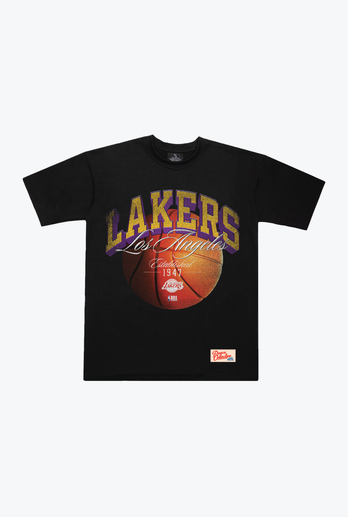 T-shirt épais avec inscription Los Angeles Lakers - Noir