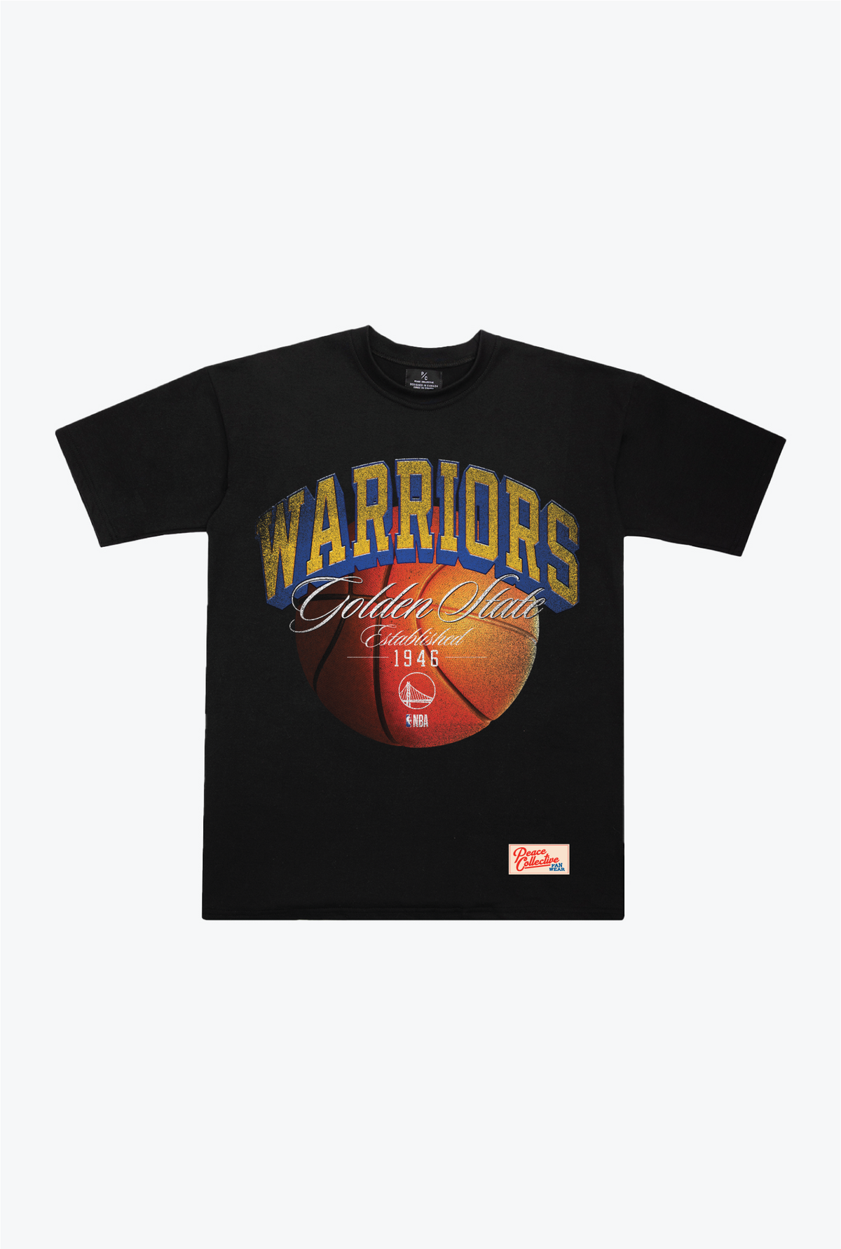 Golden State Warriors Script Heavyweight T-Shirt - Black