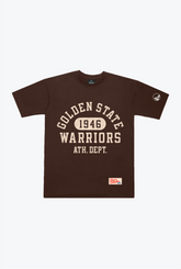 Golden State Warriors Collegiate Heavyweight T-Shirt - Walnut