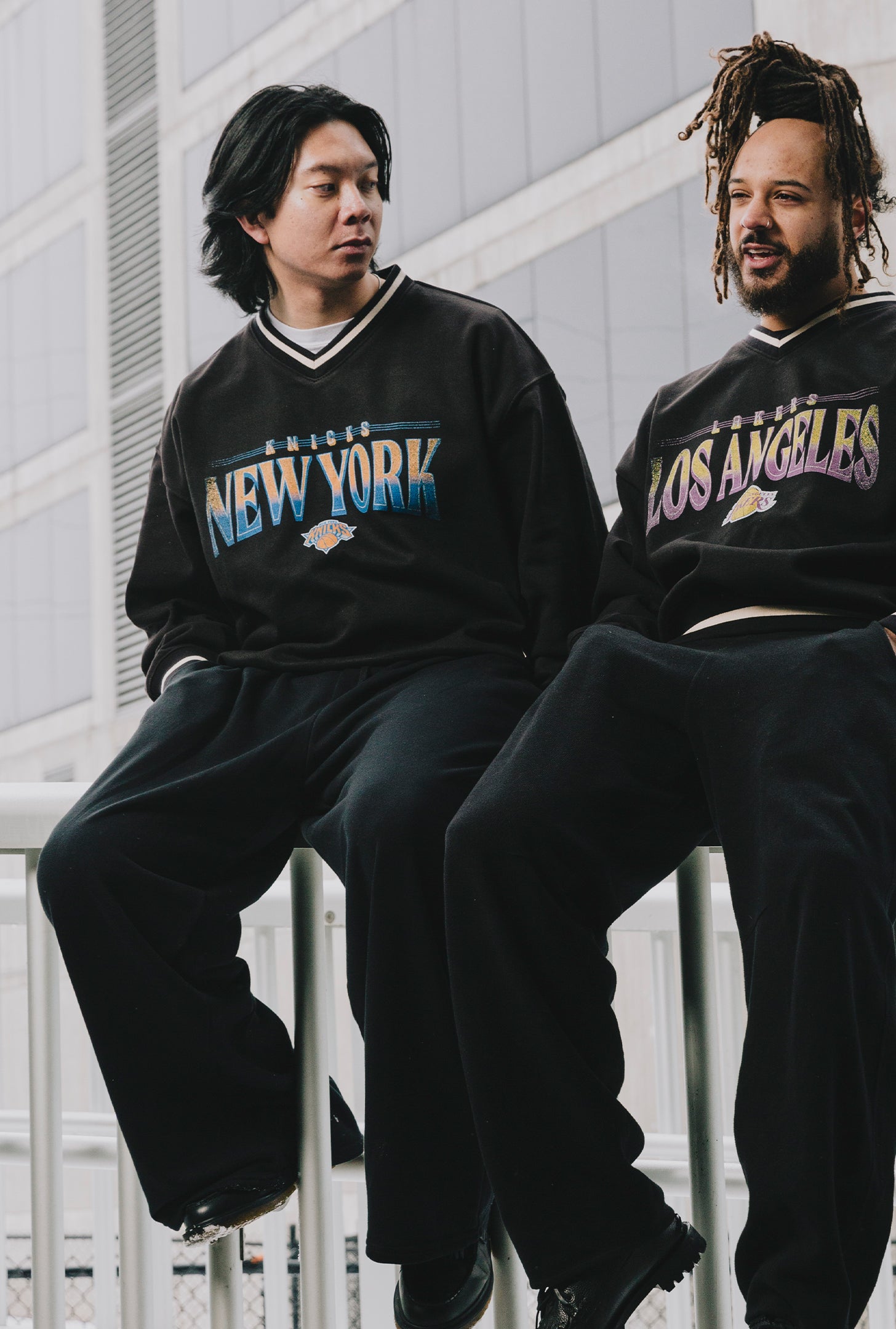 New York Knicks Ribbed Heavyweight Crewneck - Black