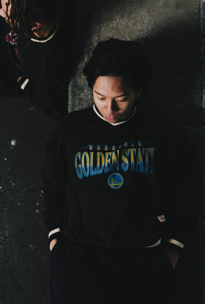 Golden State Warriors Ribbed Heavyweight Crewneck - Black