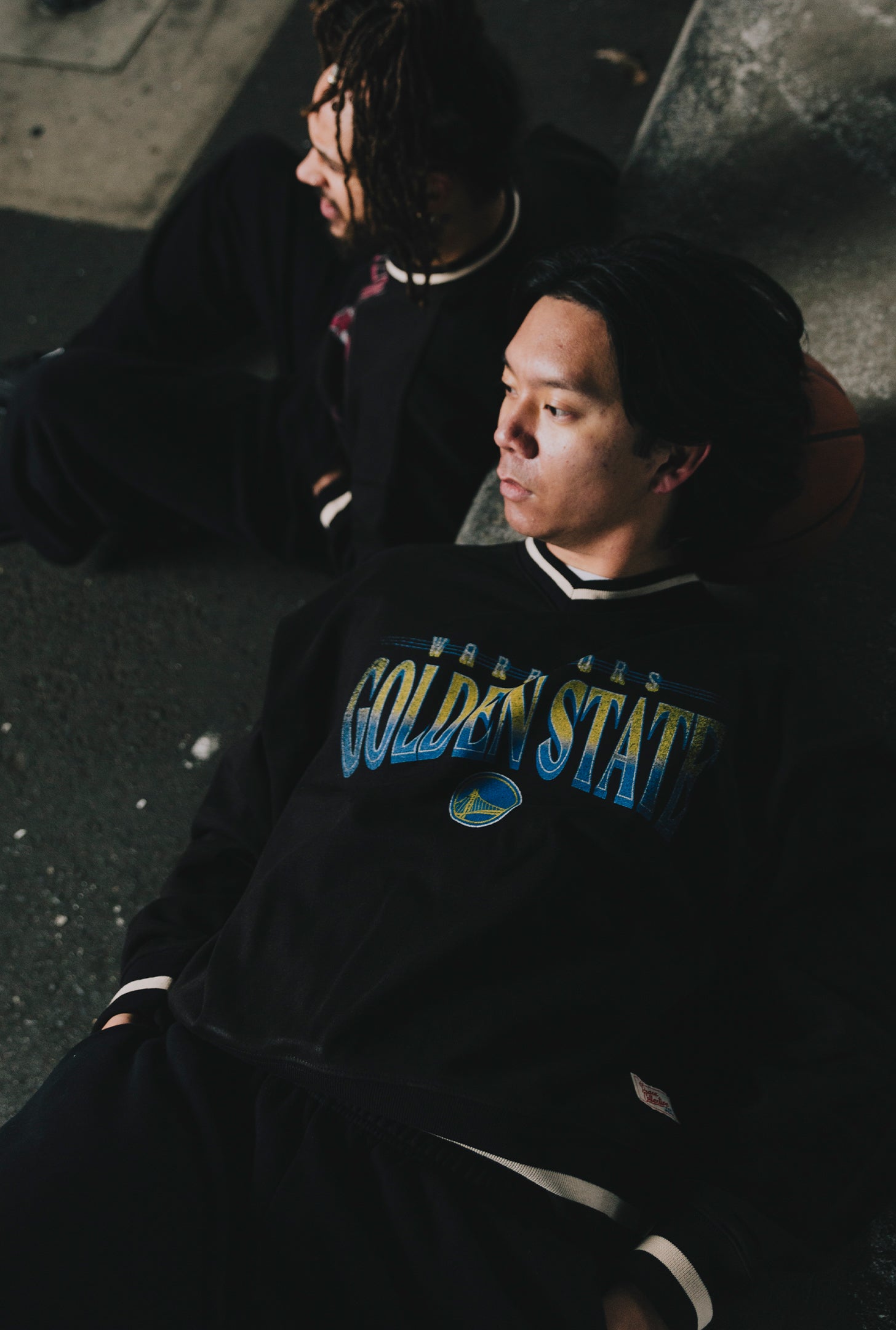 Golden State Warriors Ribbed Heavyweight Crewneck - Black