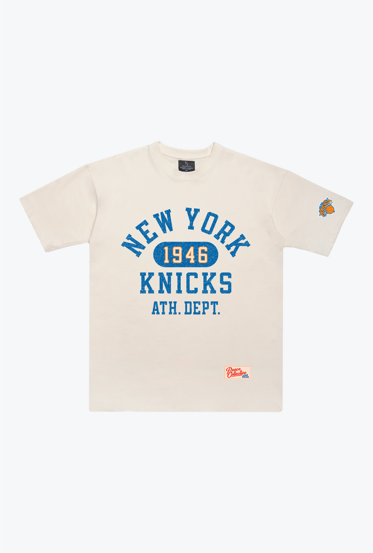 Schweres T-Shirt des New York Knicks Athletic Club – Elfenbein