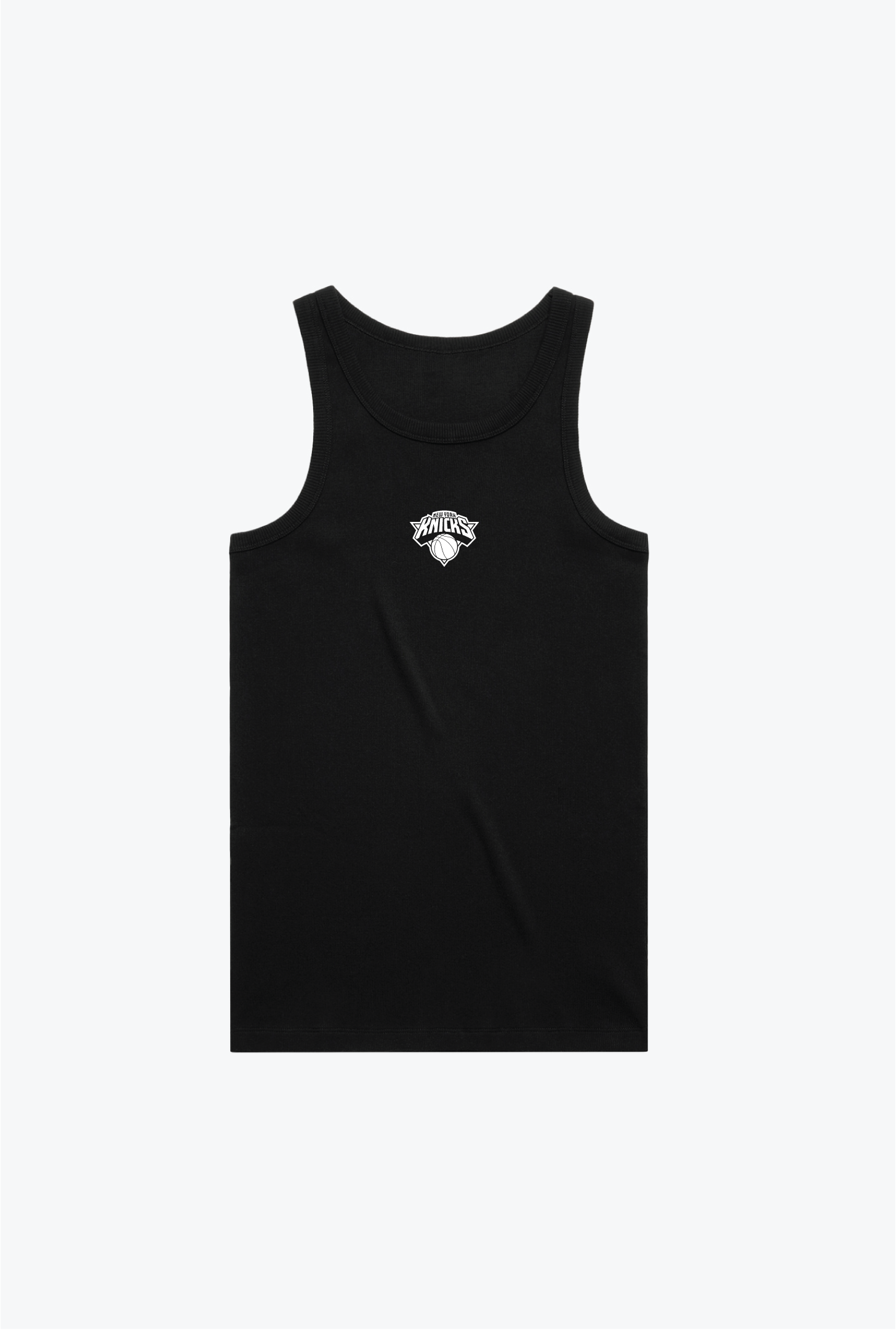 New York Knicks Centre Chest Ribbed Tank Top - Black