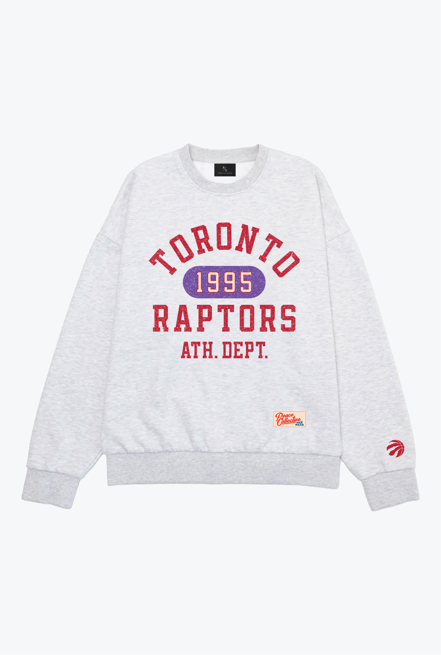 Pull ras du cou épais Athletic Club des Toronto Raptors - Cendre