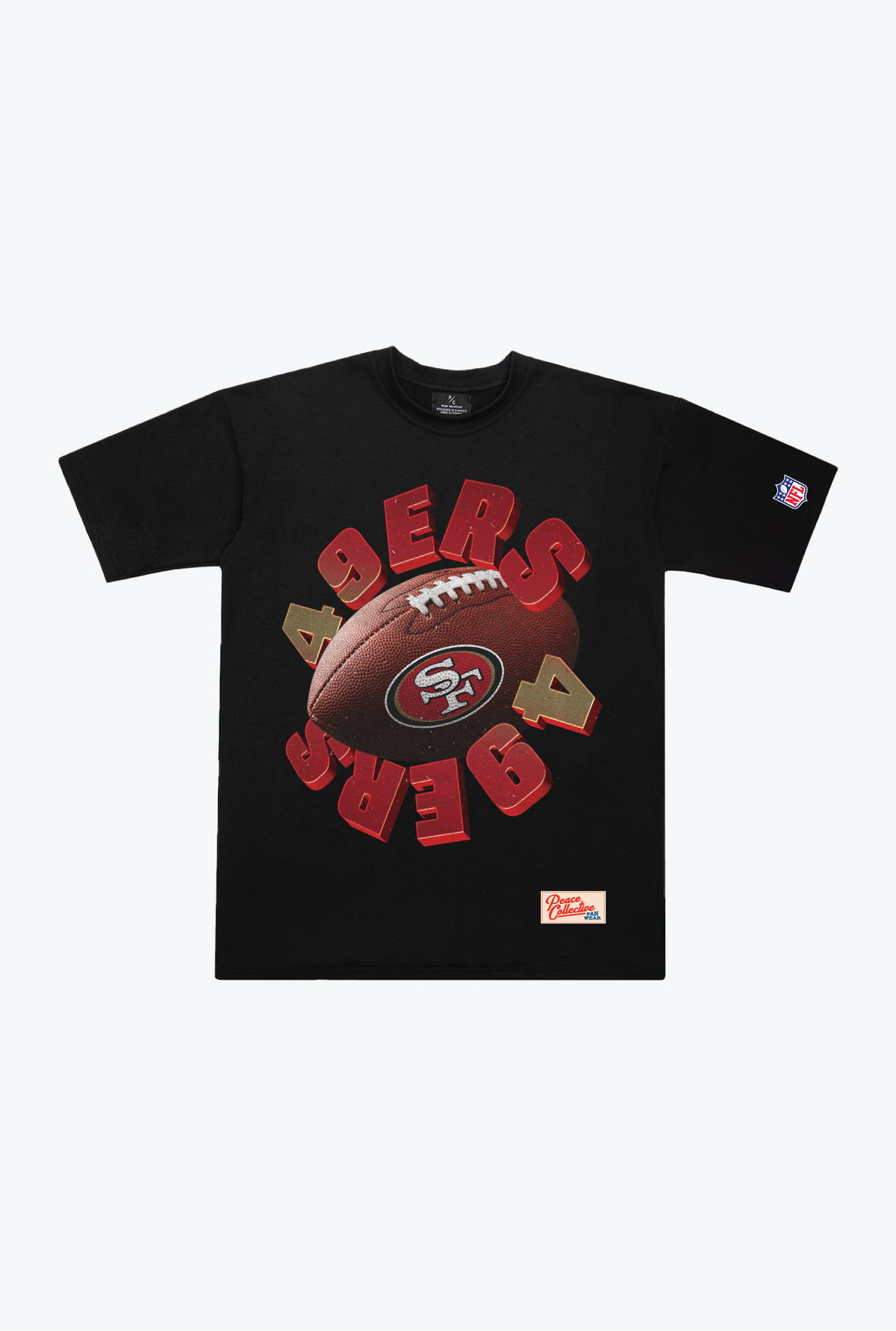 San Francisco 49ers Spiral Heavyweight T-Shirt – Schwarz