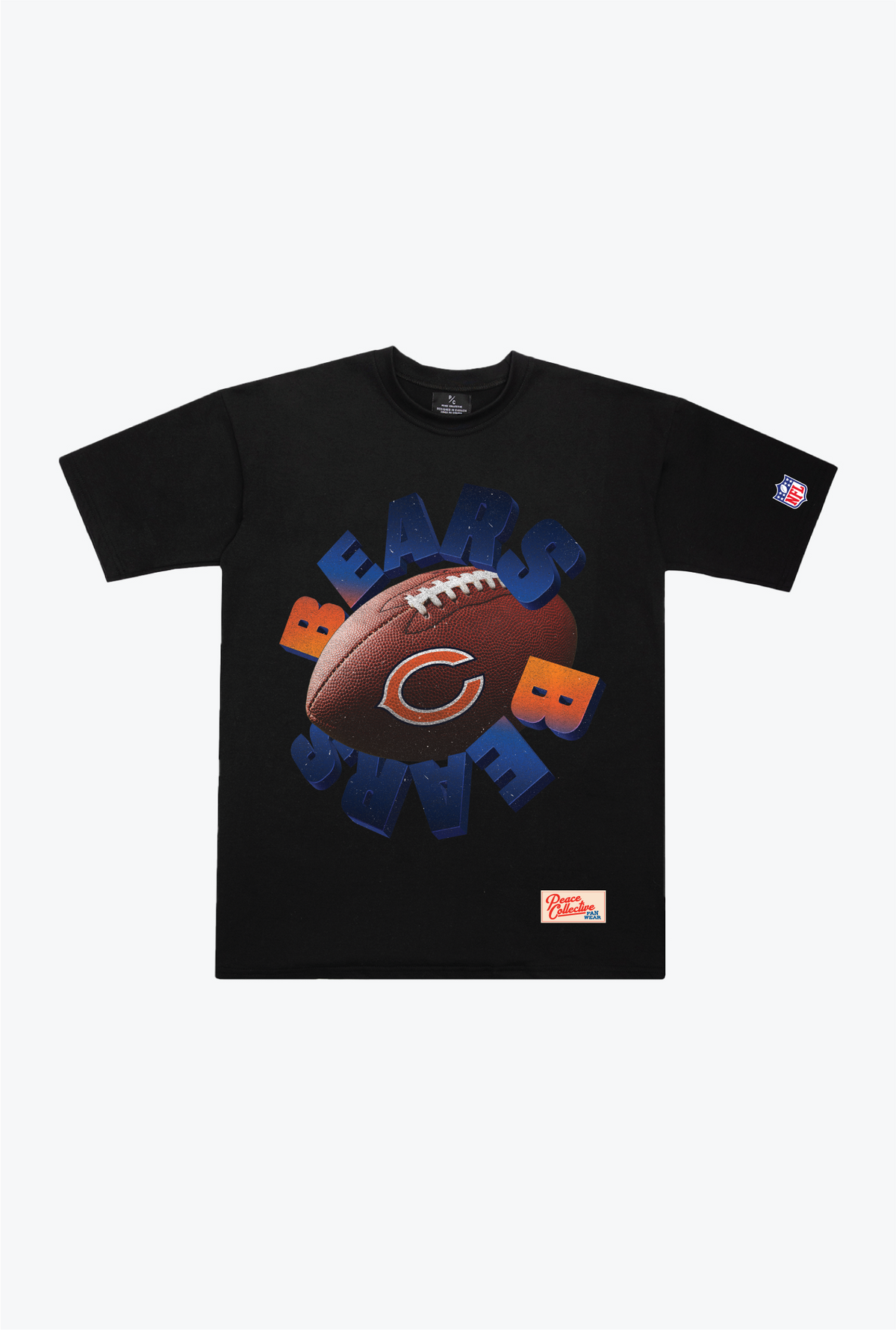 T-shirt épais Chicago Bears Spiral - Noir