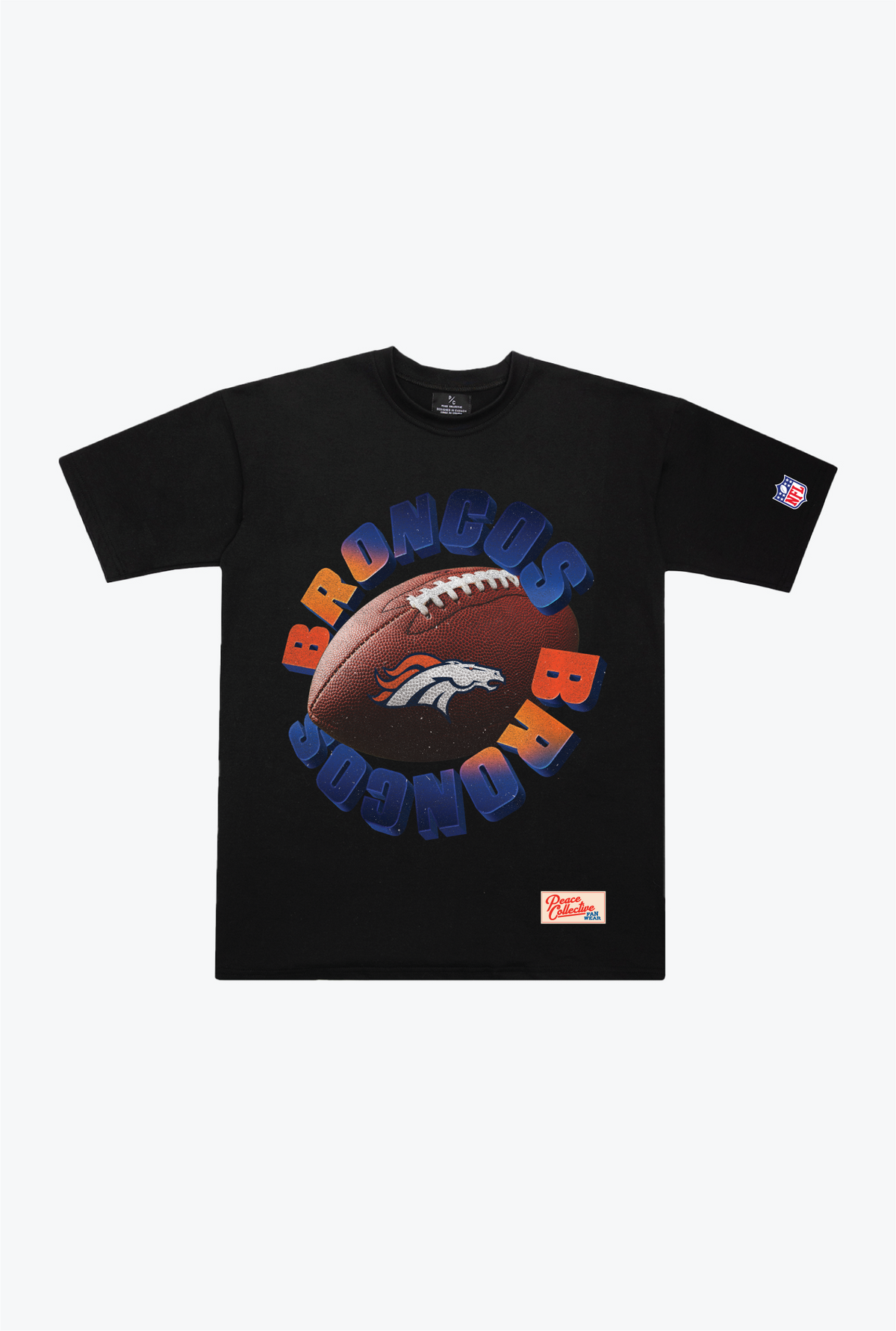 T-shirt épais Denver Broncos Spiral - Noir