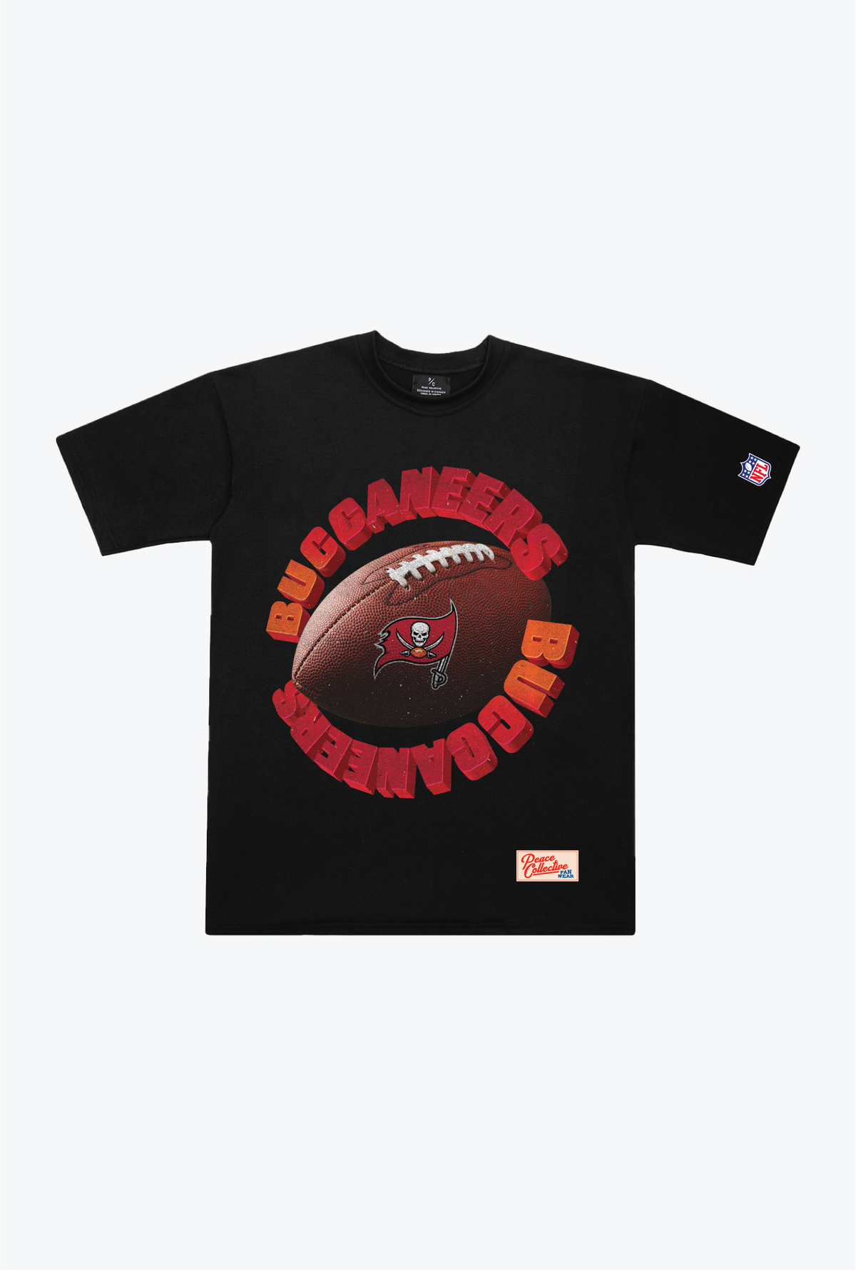 Tampa Bay Buccaneers Spiral Heavyweight T-Shirt – Schwarz