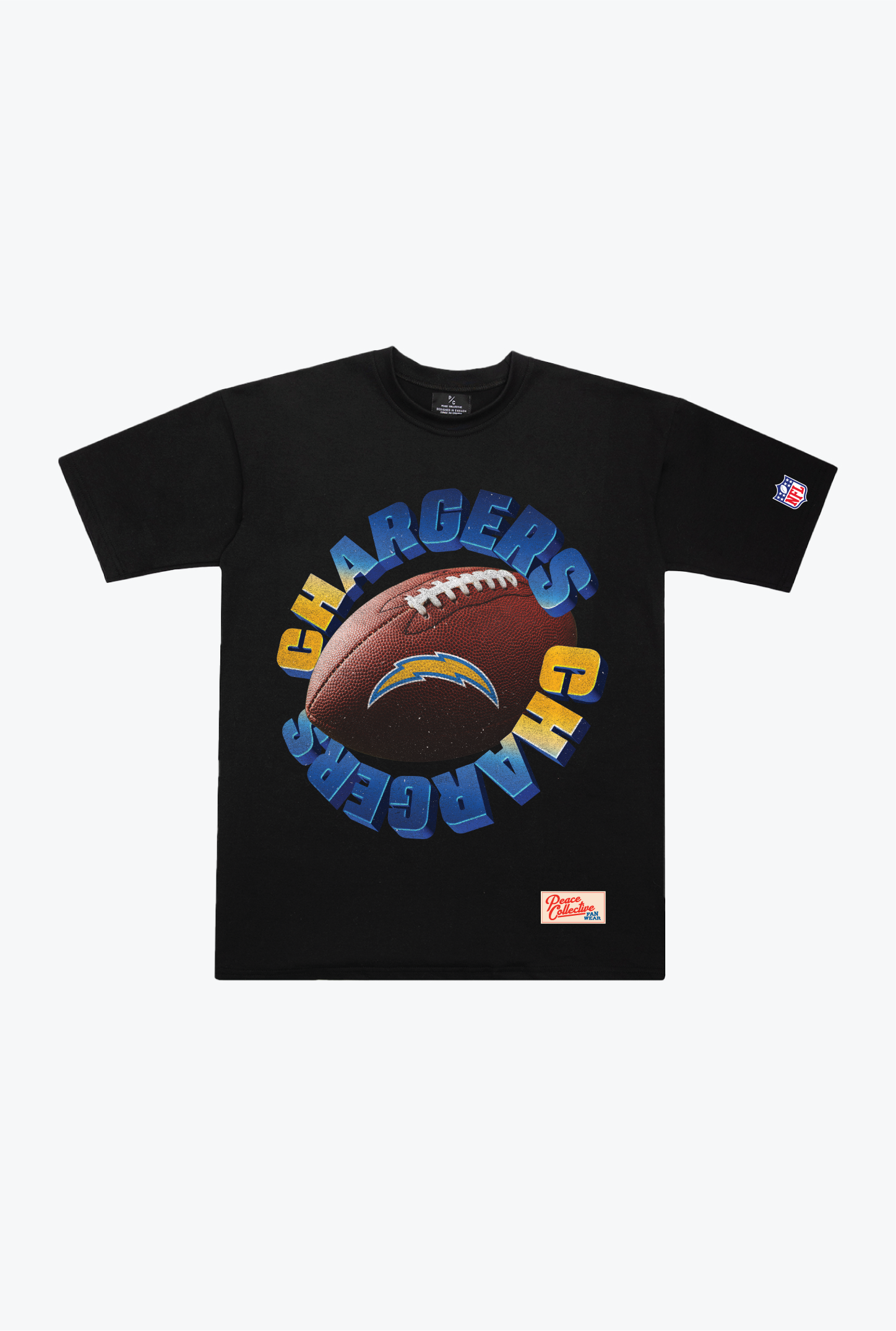 Los Angeles Chargers Spiral Heavyweight T-Shirt - Black