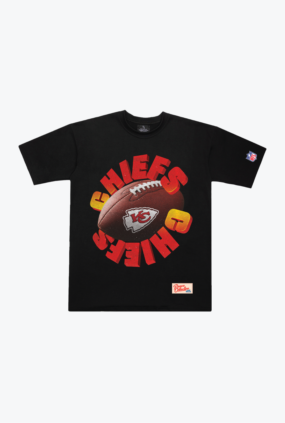 Kansas City Chiefs Spiral Heavyweight T-Shirt – Schwarz