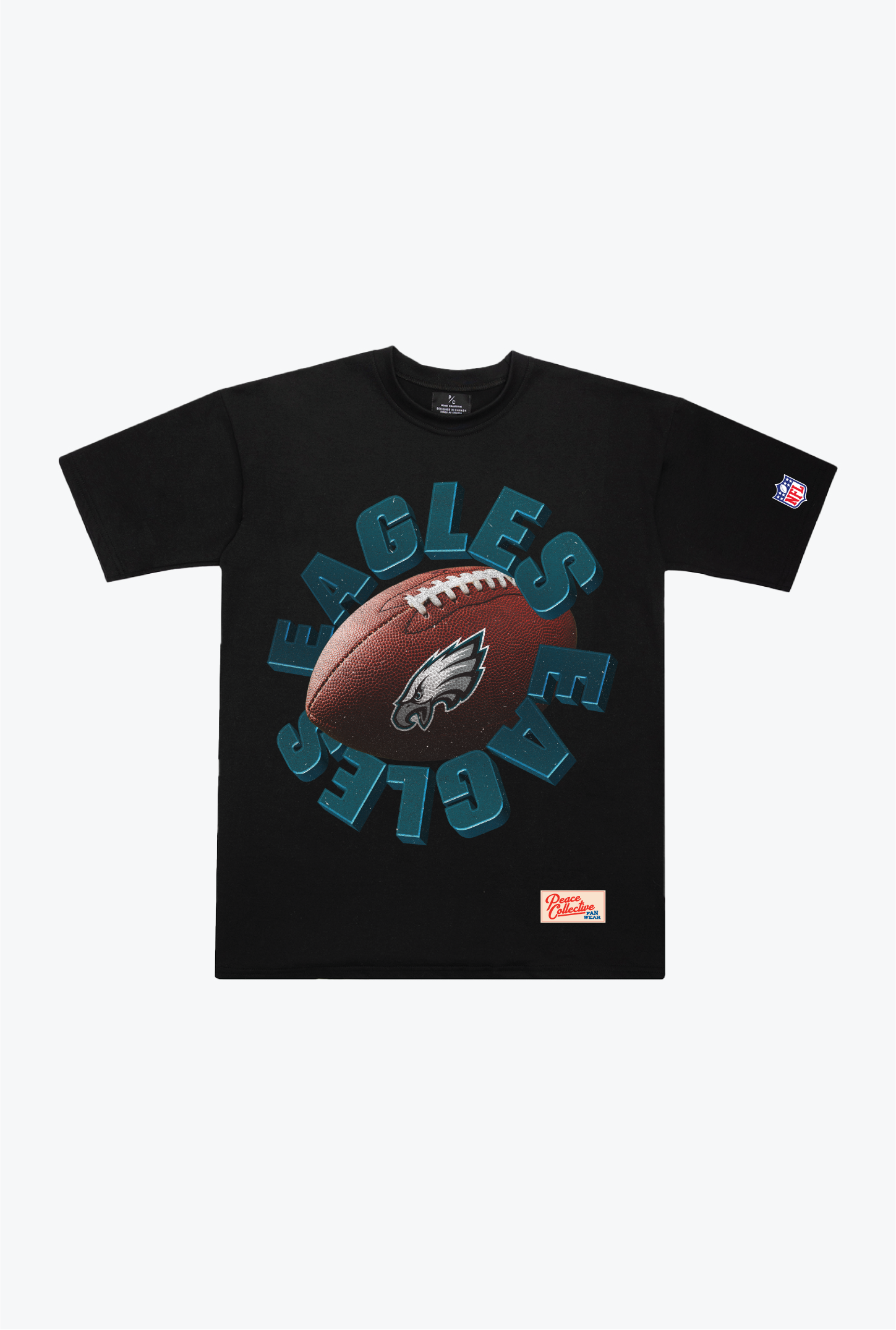 Philadelphia Eagles Spiral Heavyweight T-Shirt - Black