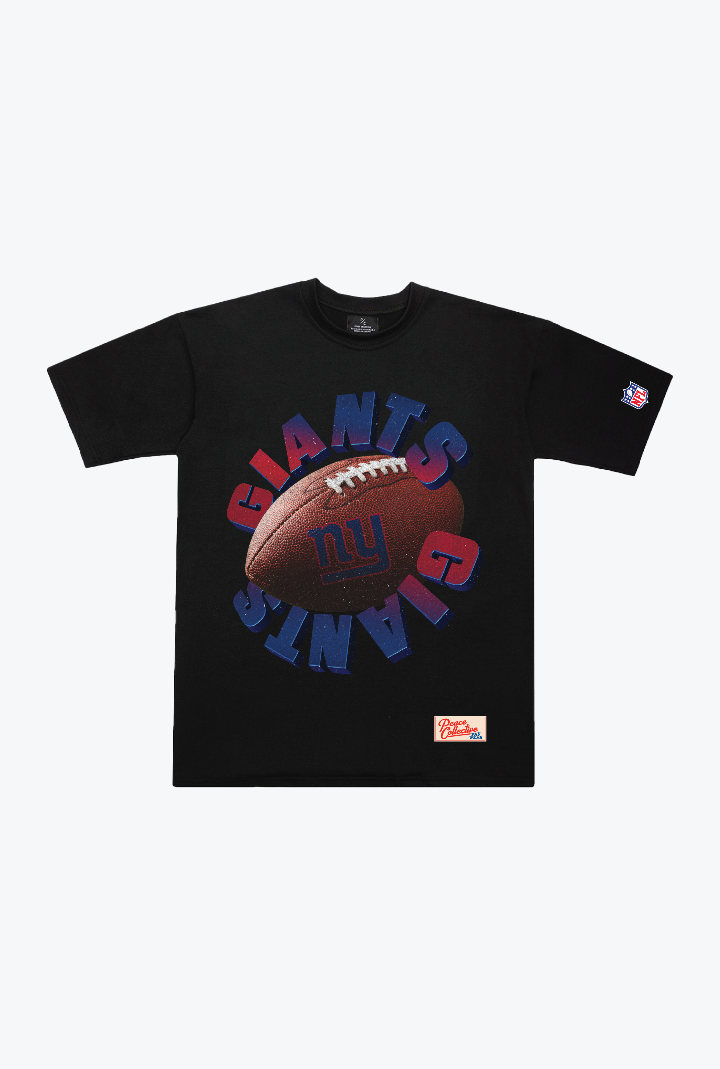 New York Giants Spiral Heavyweight T-Shirt - Black