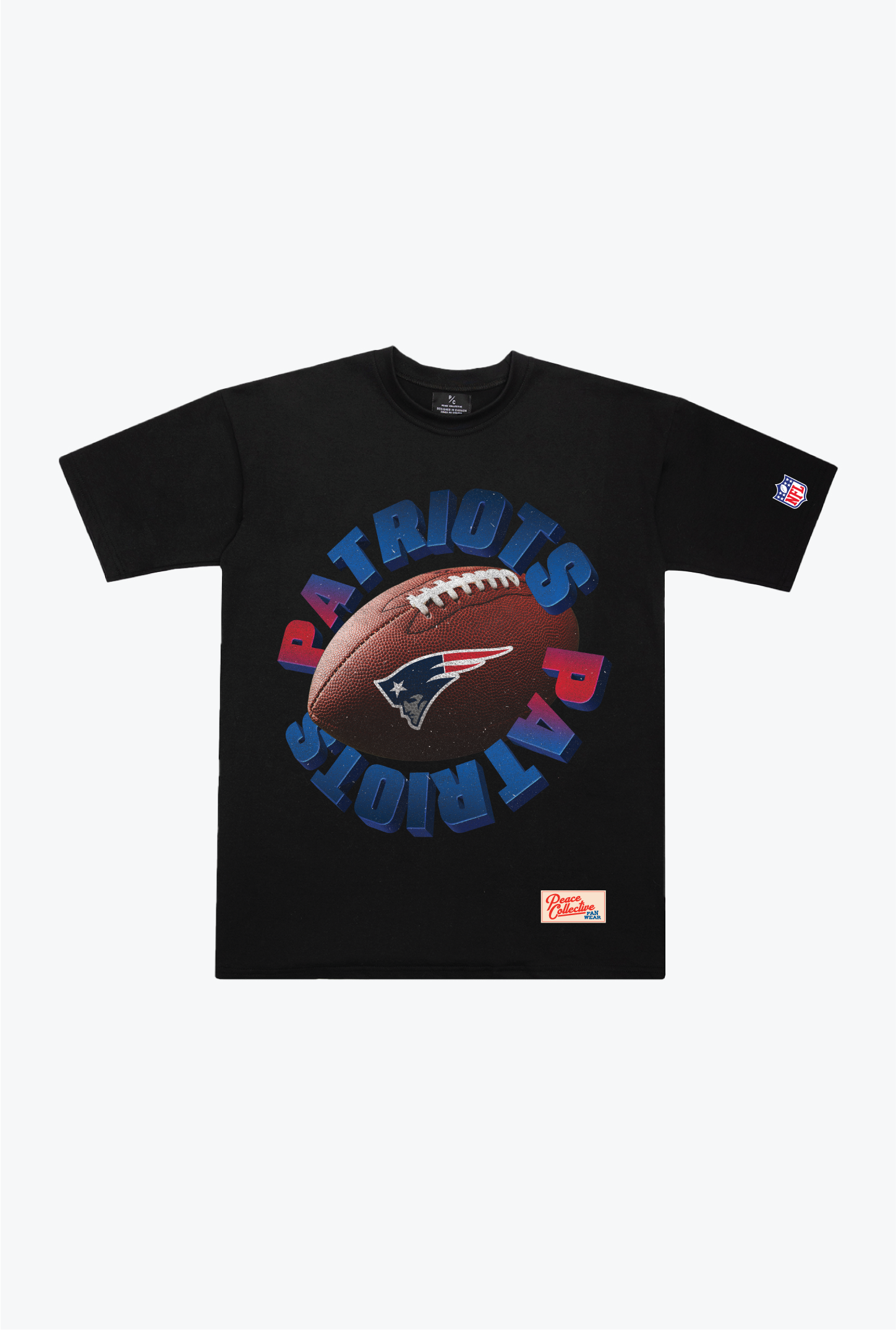 New England Patriots Spiral Heavyweight T-Shirt - Black