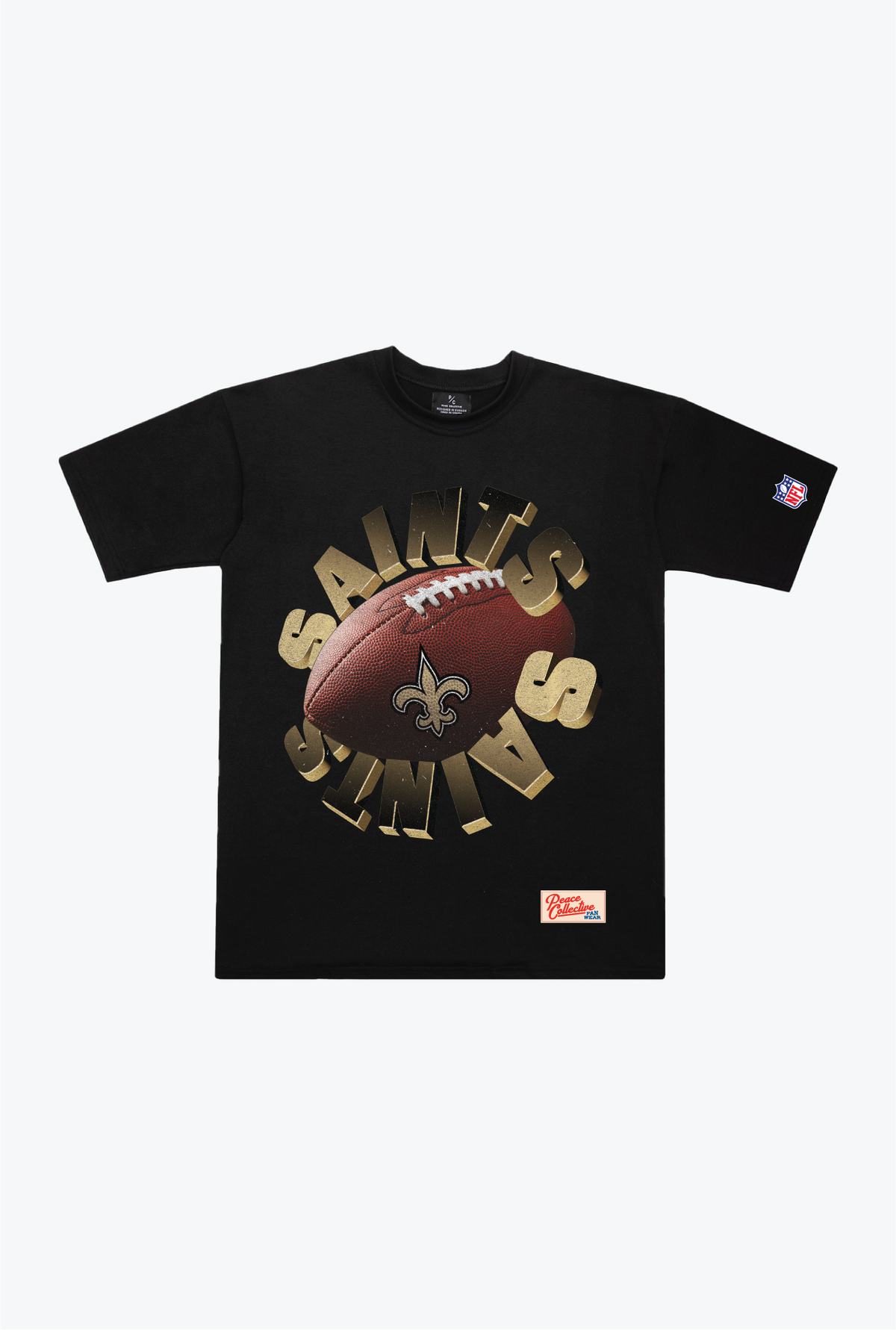 New Orleans Saints Spiral Heavyweight T-Shirt – Schwarz