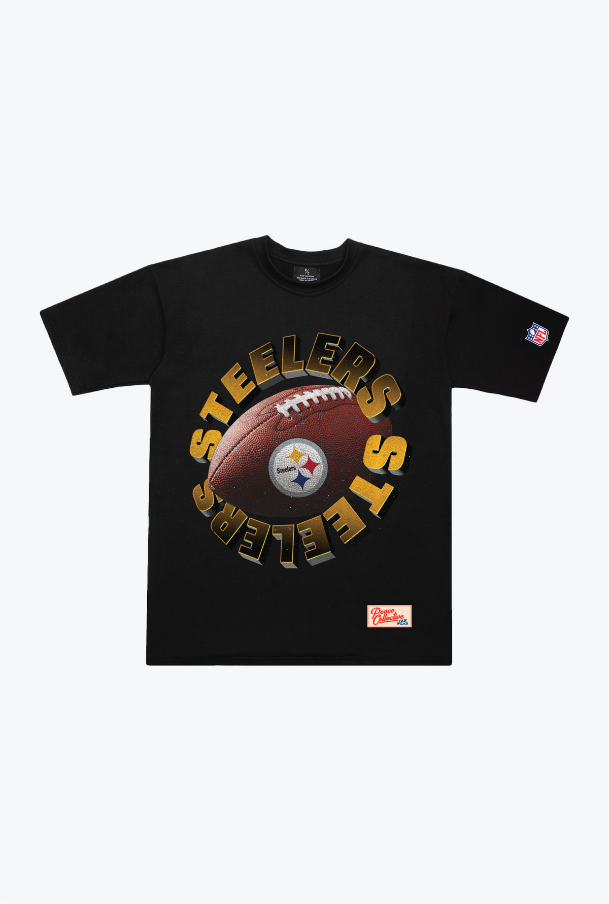 Pittsburgh Steelers Spiral Heavyweight T-Shirt – Schwarz