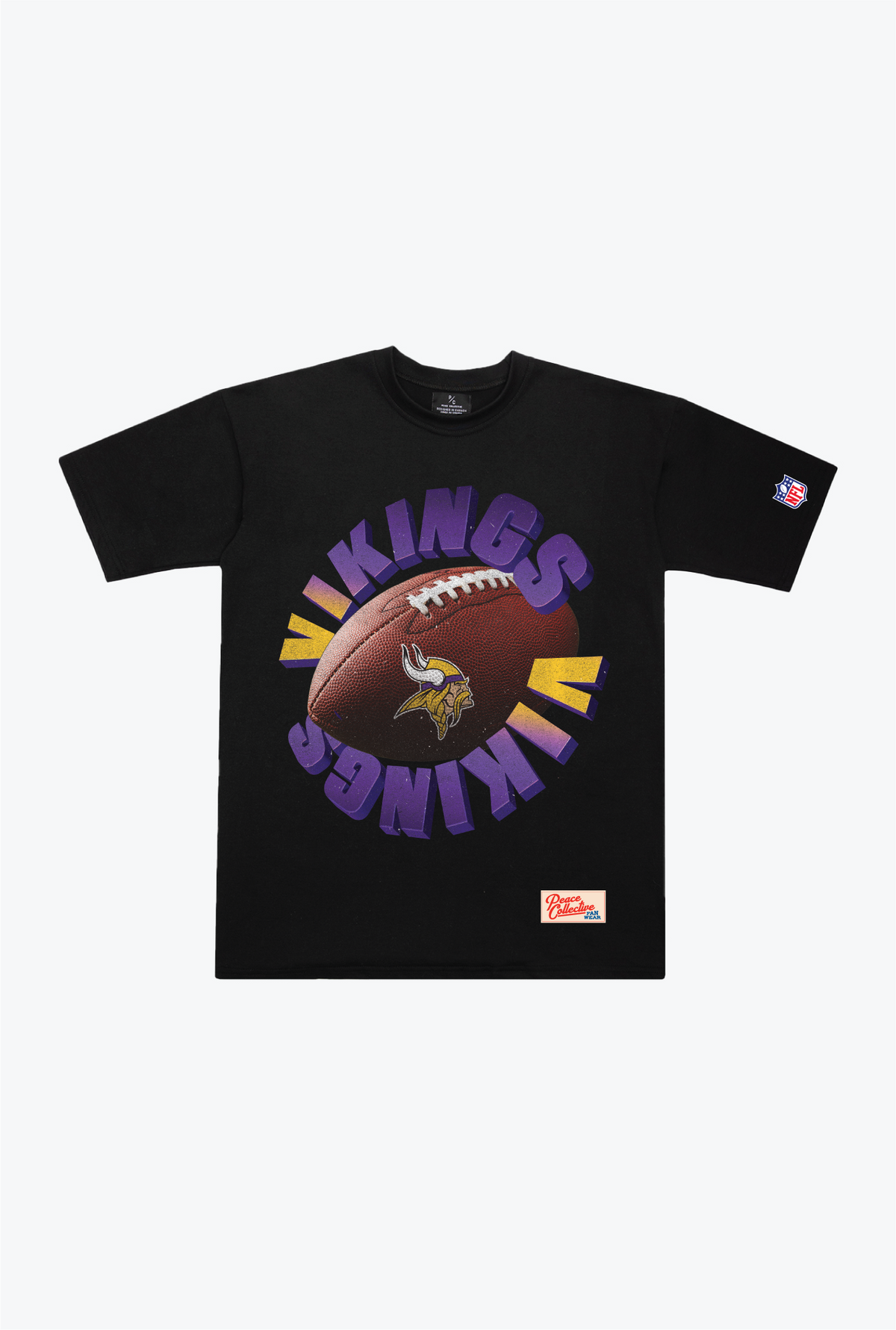 T-shirt épais en spirale des Vikings du Minnesota - Noir