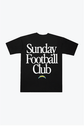 Los Angeles Chargers Sunday Football Club Heavyweight T-Shirt - Black