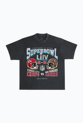 Super Bowl LIV: Kansas City Chiefs vs San Francisco 49ers Garment Dyed Heavyweight T-Shirt - Black