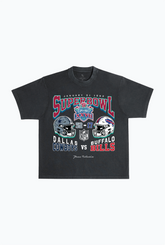 Super Bowl XXVII : T-shirt épais teint en pièce Dallas Cowboys vs Buffalo Bills - Noir 