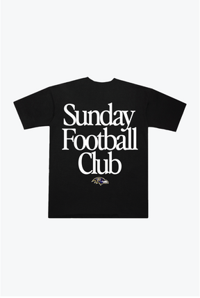 Baltimore Ravens Sunday Football Club Heavyweight T-Shirt - Black