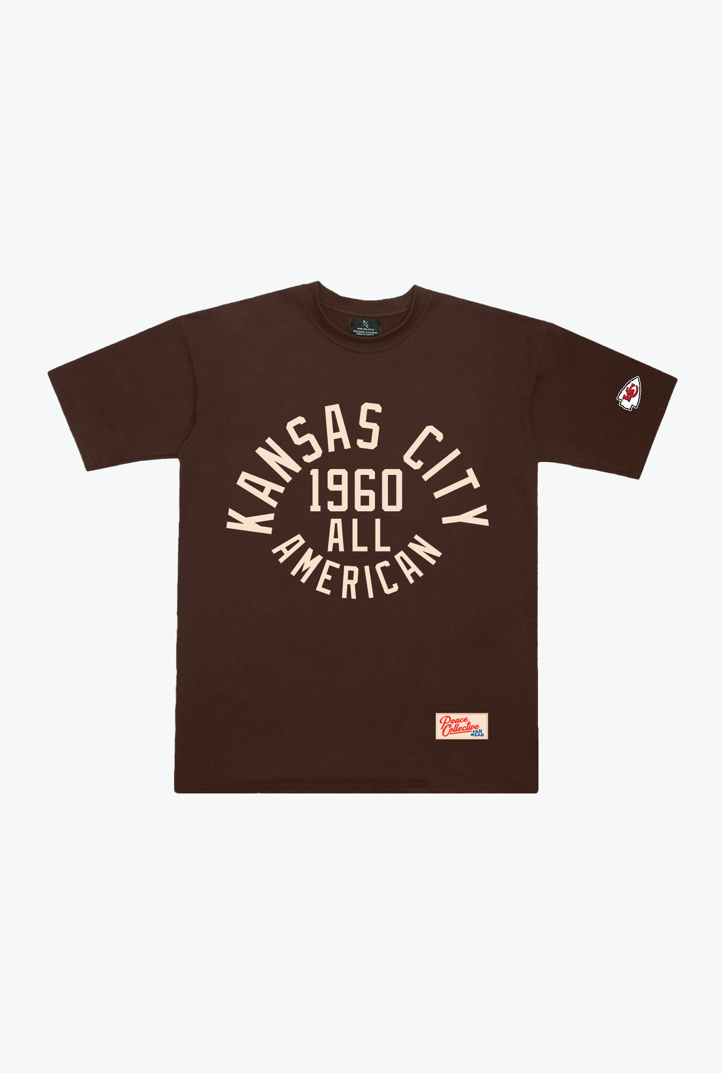 Kansas City Chiefs Collegiate Heavyweight T-Shirt - Walnut