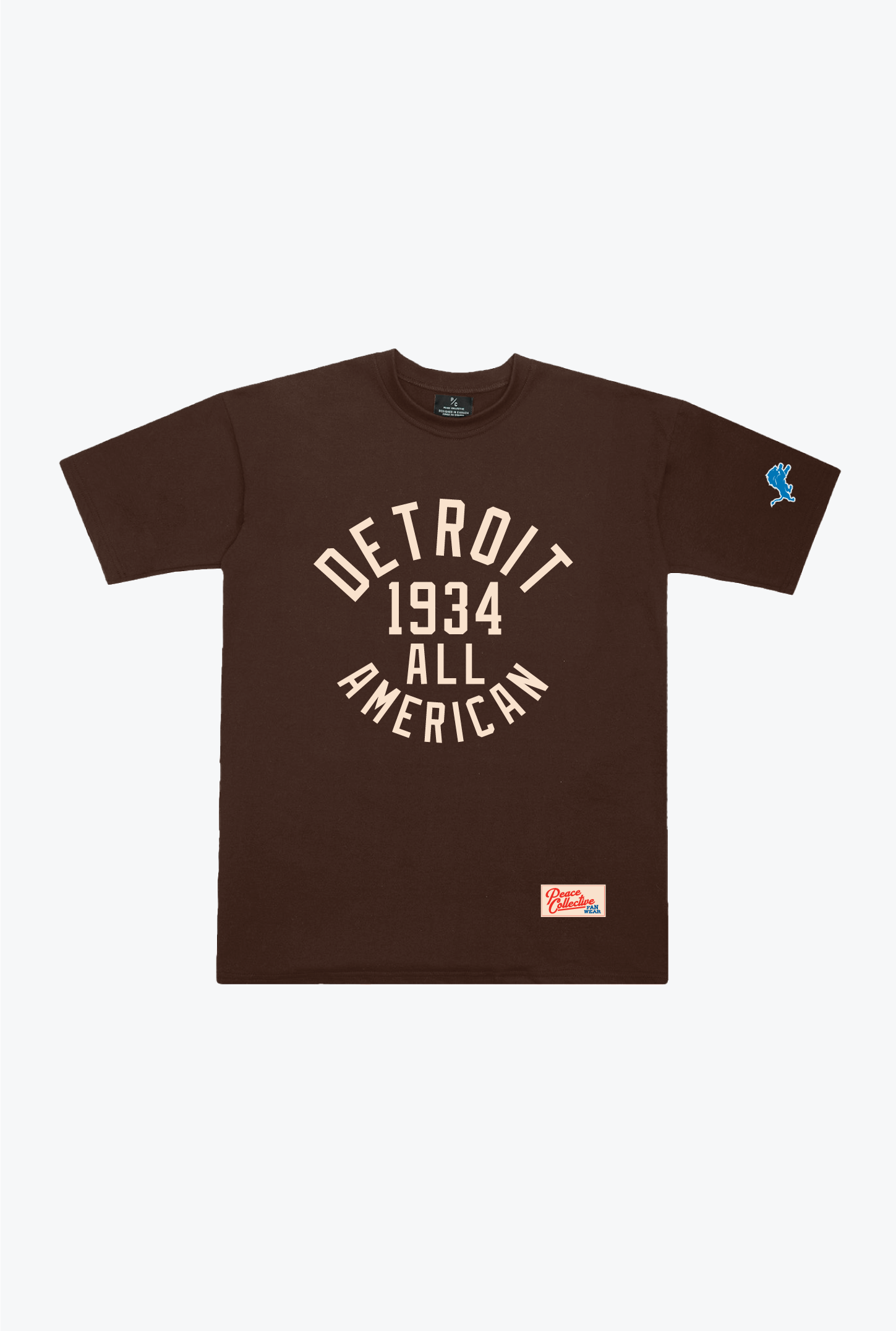 Detroit Lions Collegiate Heavyweight T-Shirt - Walnut