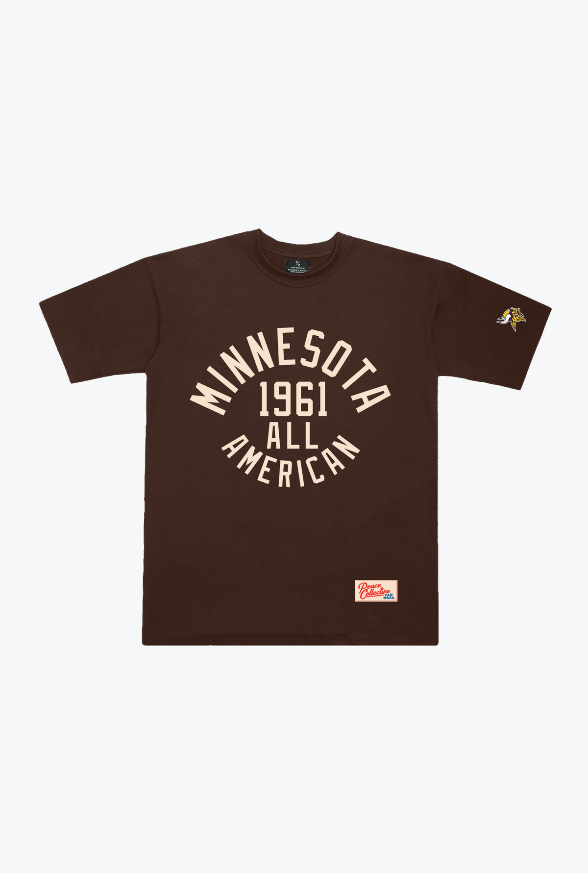 T-shirt lourd universitaire des Vikings du Minnesota - Noyer