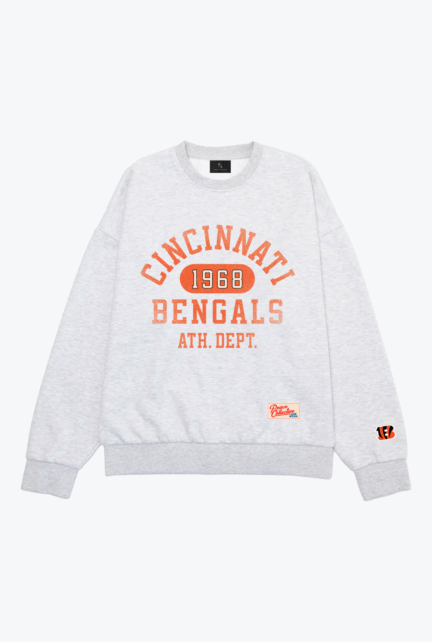 Cincinnati Bengals Athletic Club Schwerer Rundhalsausschnitt - Aschgrau