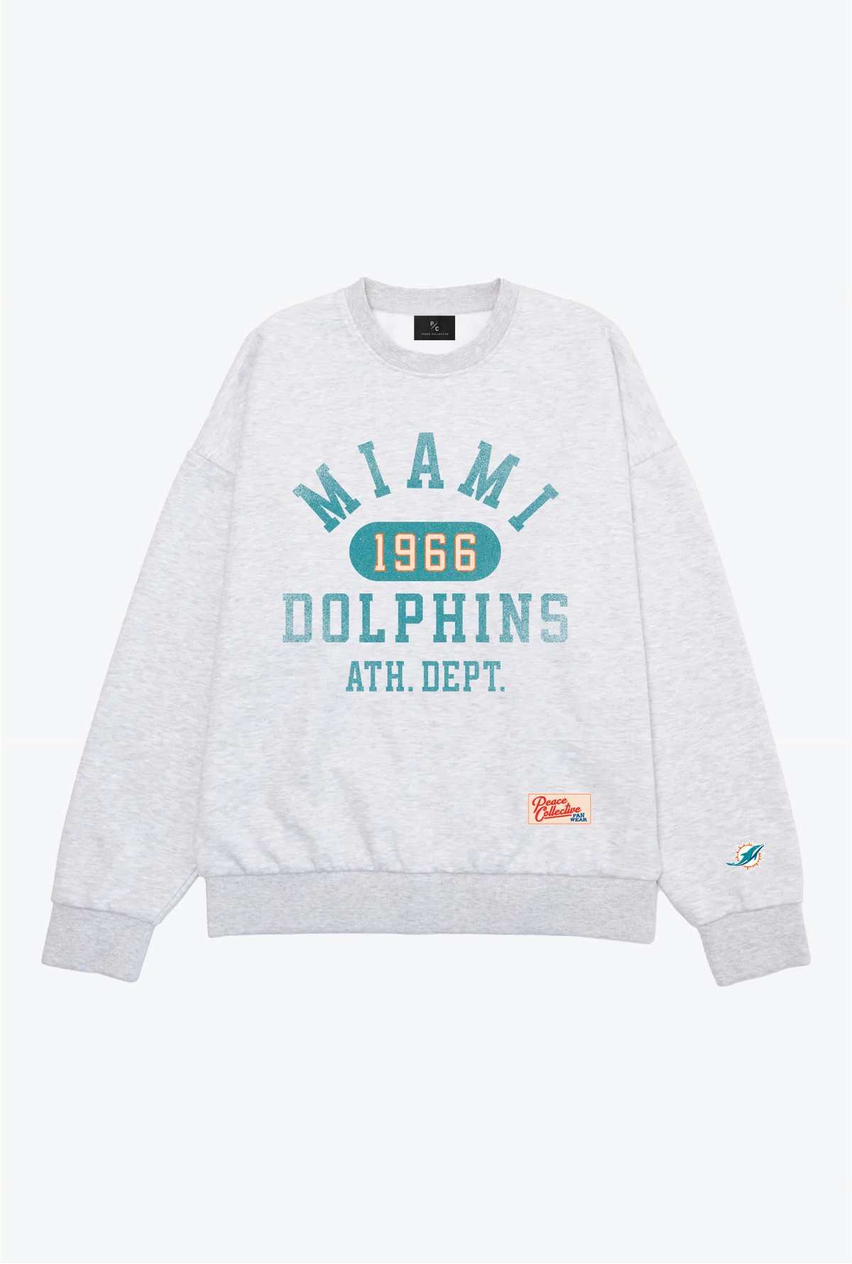 Pull ras du cou épais Athletic Club des Miami Dolphins - Cendre