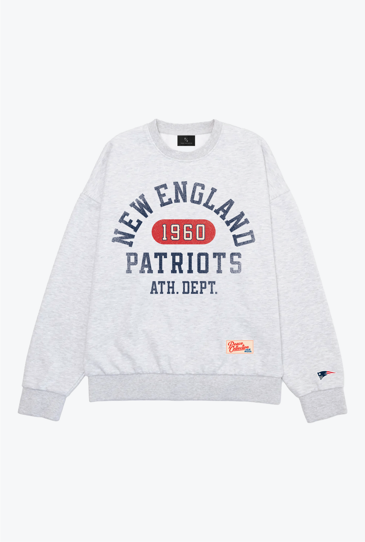 New England Patriots Athletic Club Heavyweight Crewneck - Ash