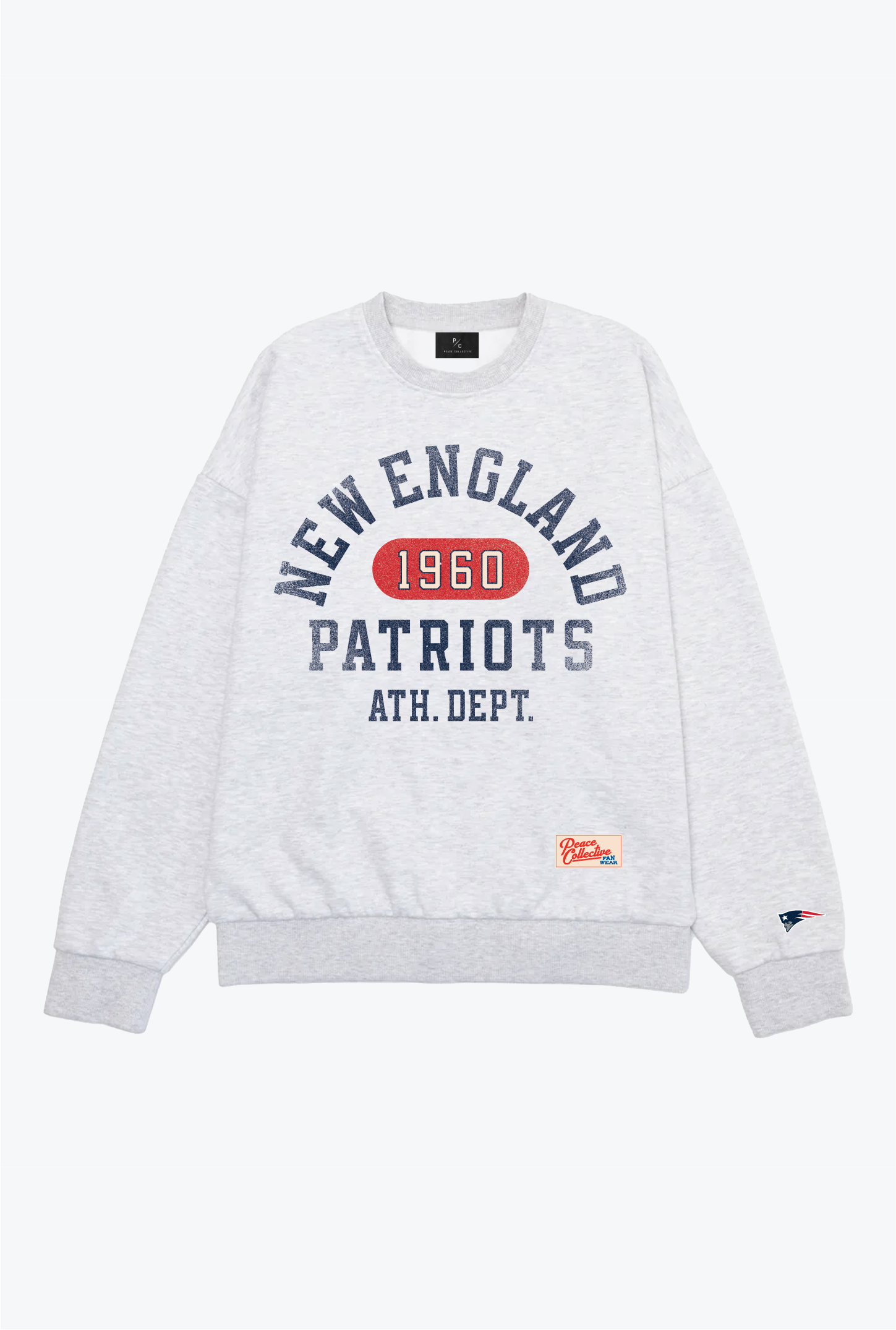 New England Patriots Athletic Club Heavyweight Crewneck - Ash