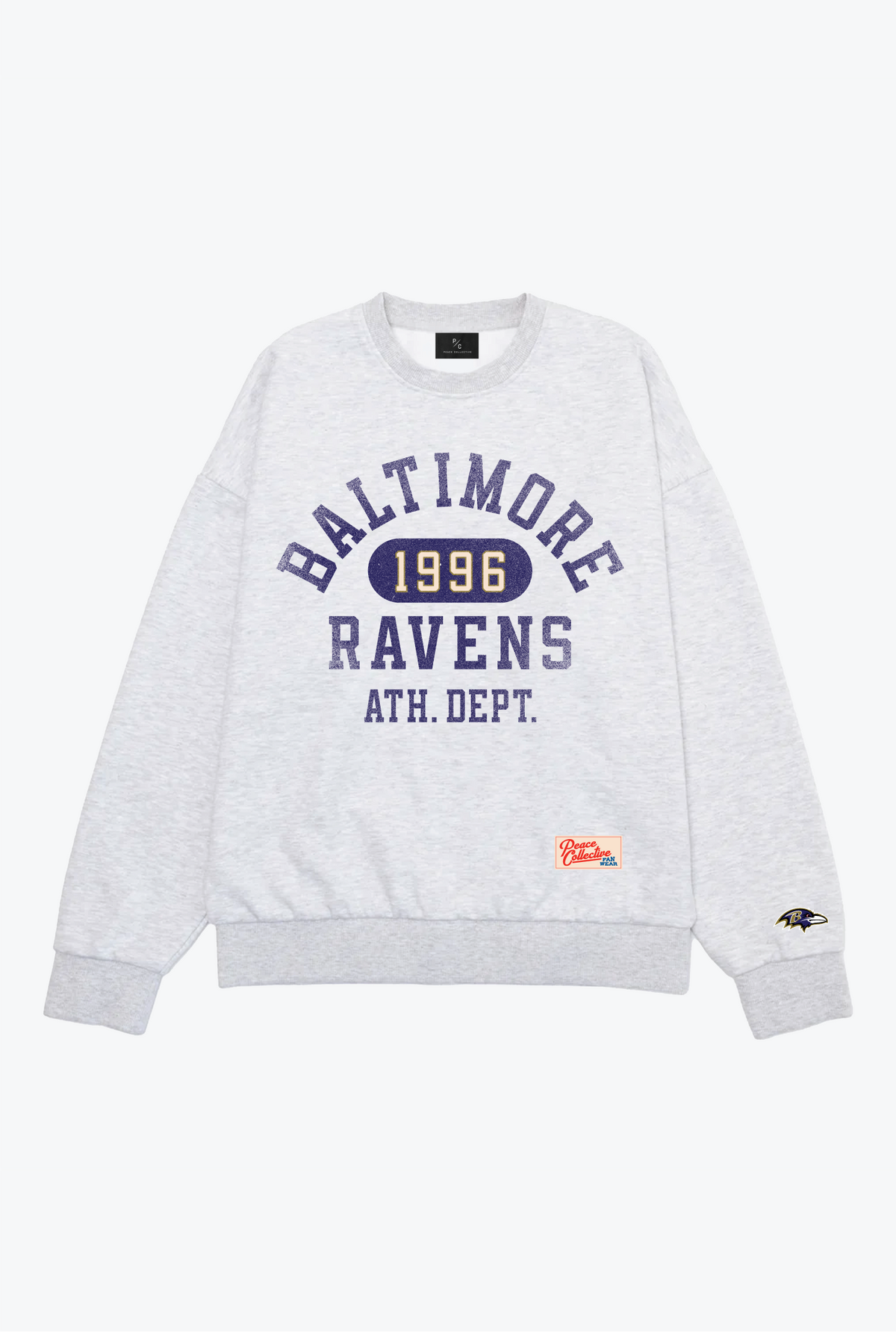 Baltimore Ravens Athletic Club Heavyweight Crewneck - Ash