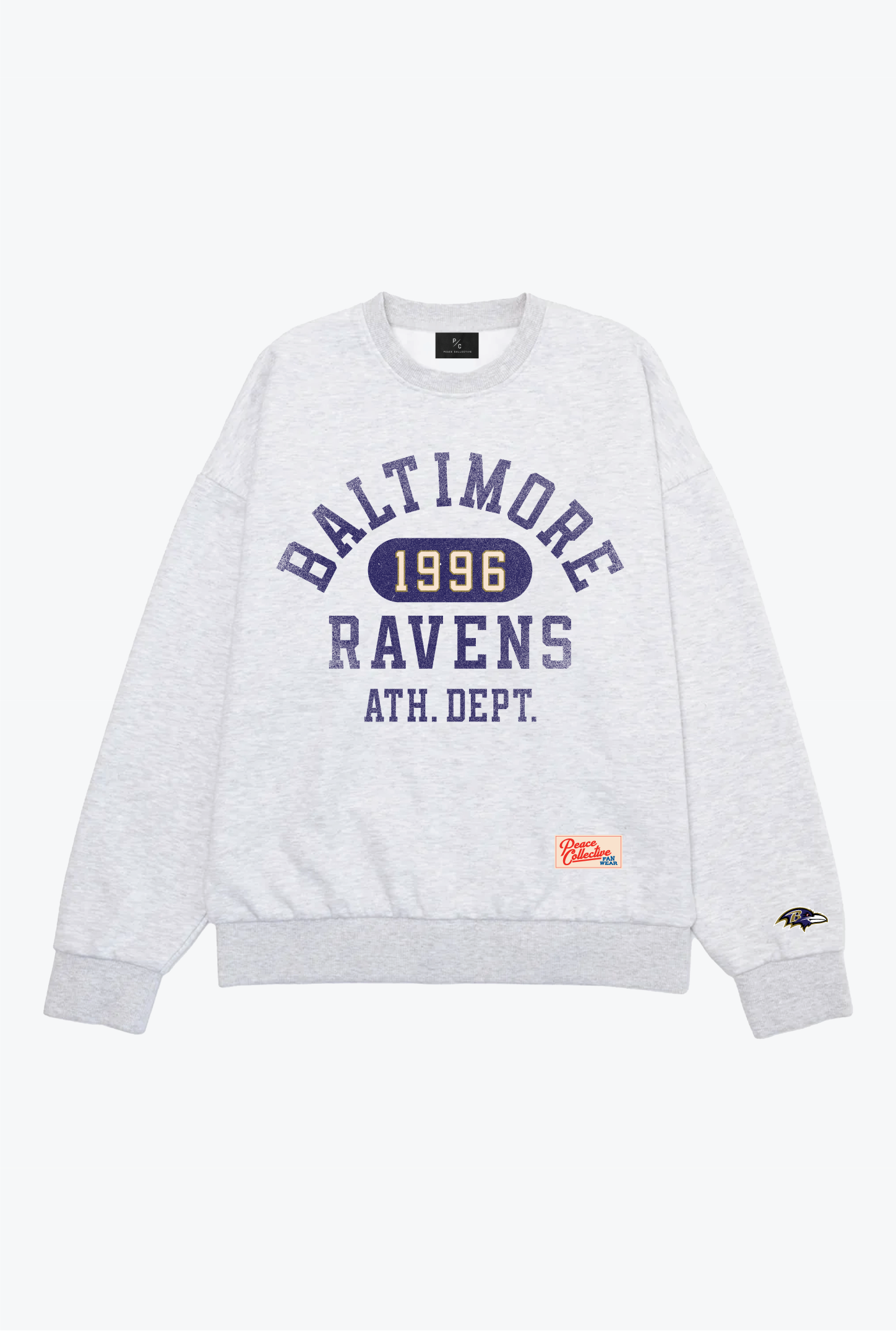 Baltimore Ravens Athletic Club Heavyweight Crewneck - Ash