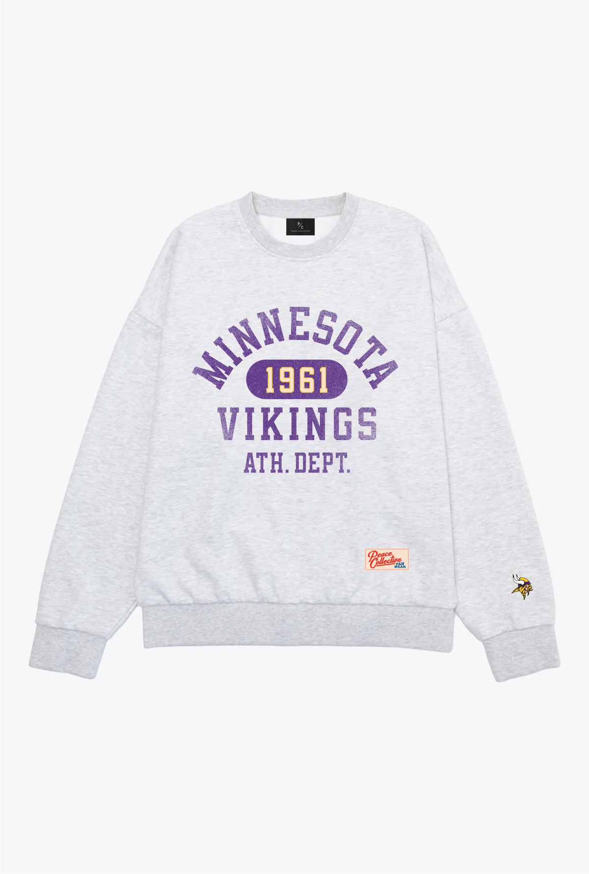 Minnesota Vikings Athletic Club Heavyweight Crewneck - Ash