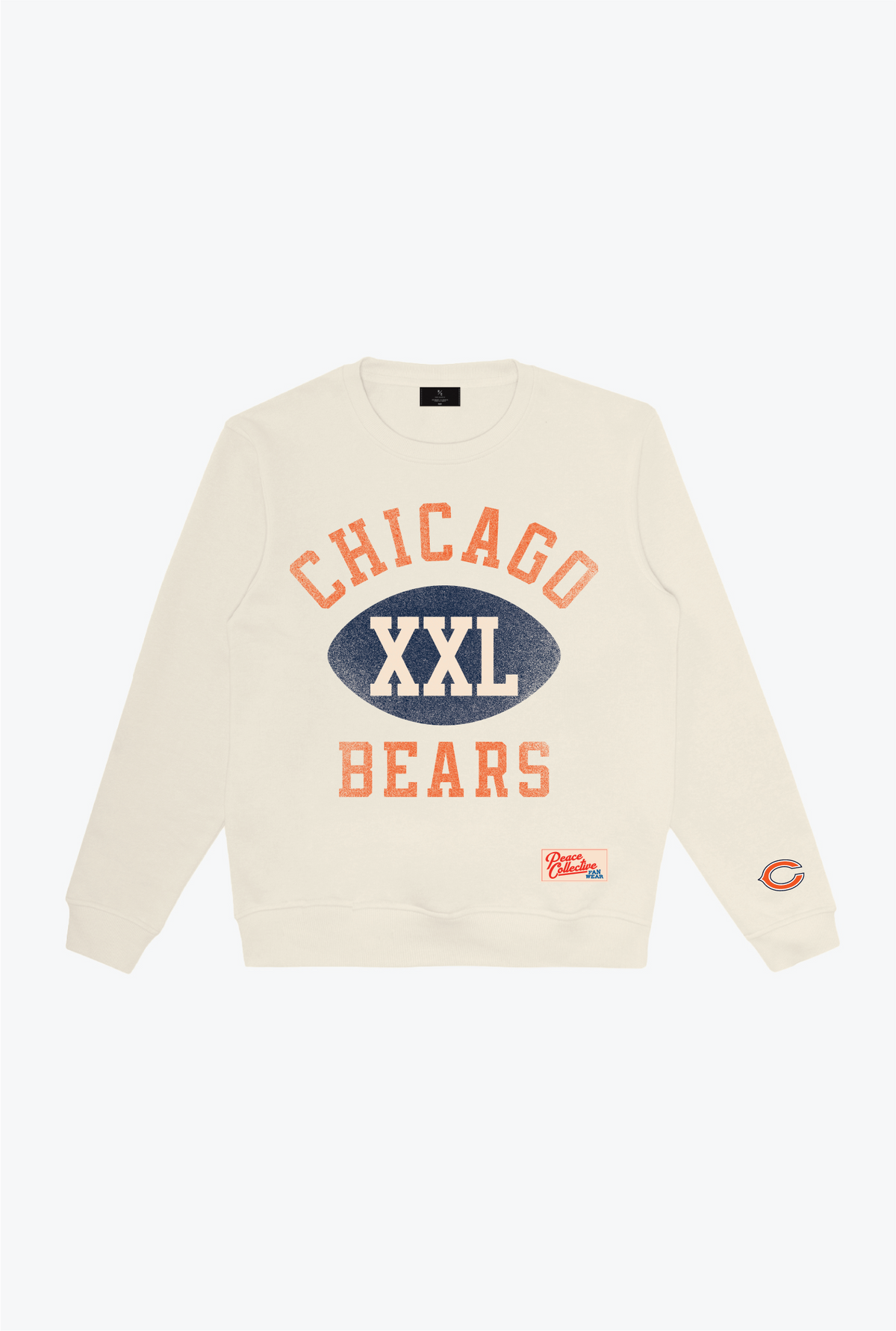 Chicago Bears Warm Up Heavyweight Rundhalspullover - Elfenbein