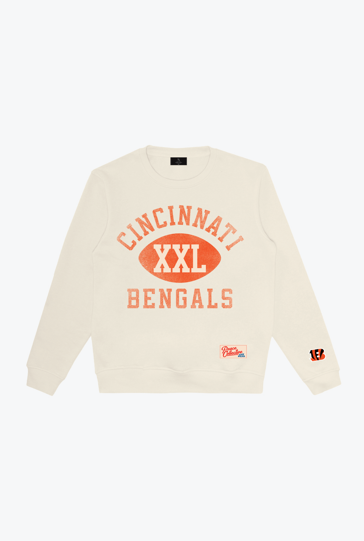 Pull ras du cou épais Warm Up des Bengals de Cincinnati - Ivoire