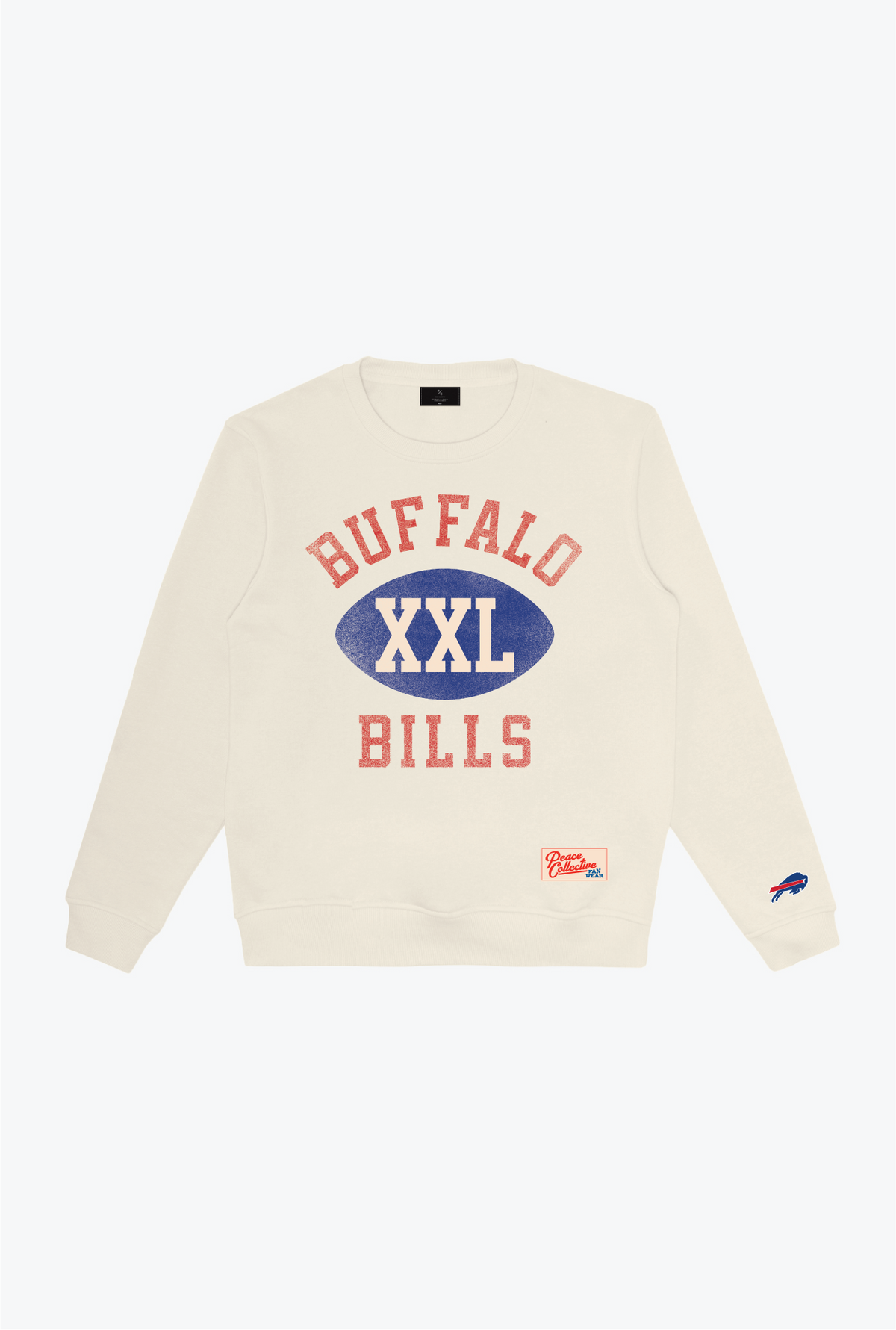 Pull ras du cou épais d'échauffement Buffalo Bills - Ivoire