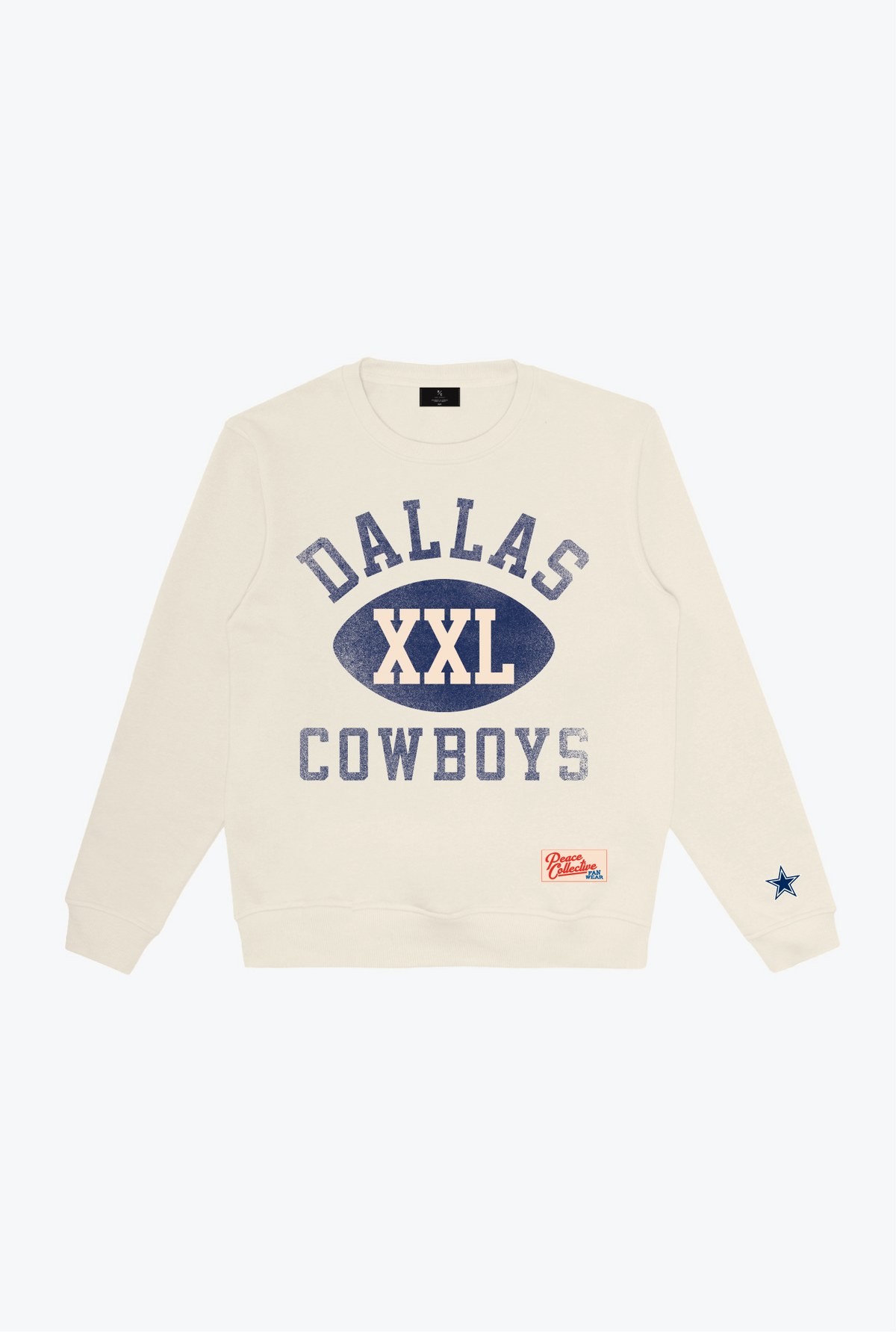 Pull ras du cou épais d'échauffement Dallas Cowboys - Ivoire