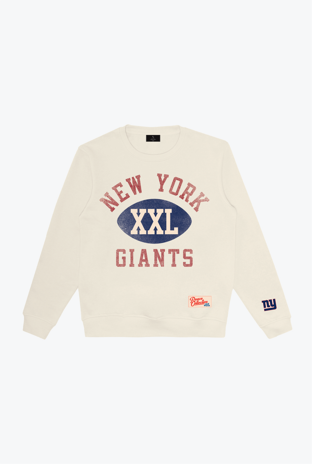 Pull ras du cou épais d'échauffement des Giants de New York - Ivoire