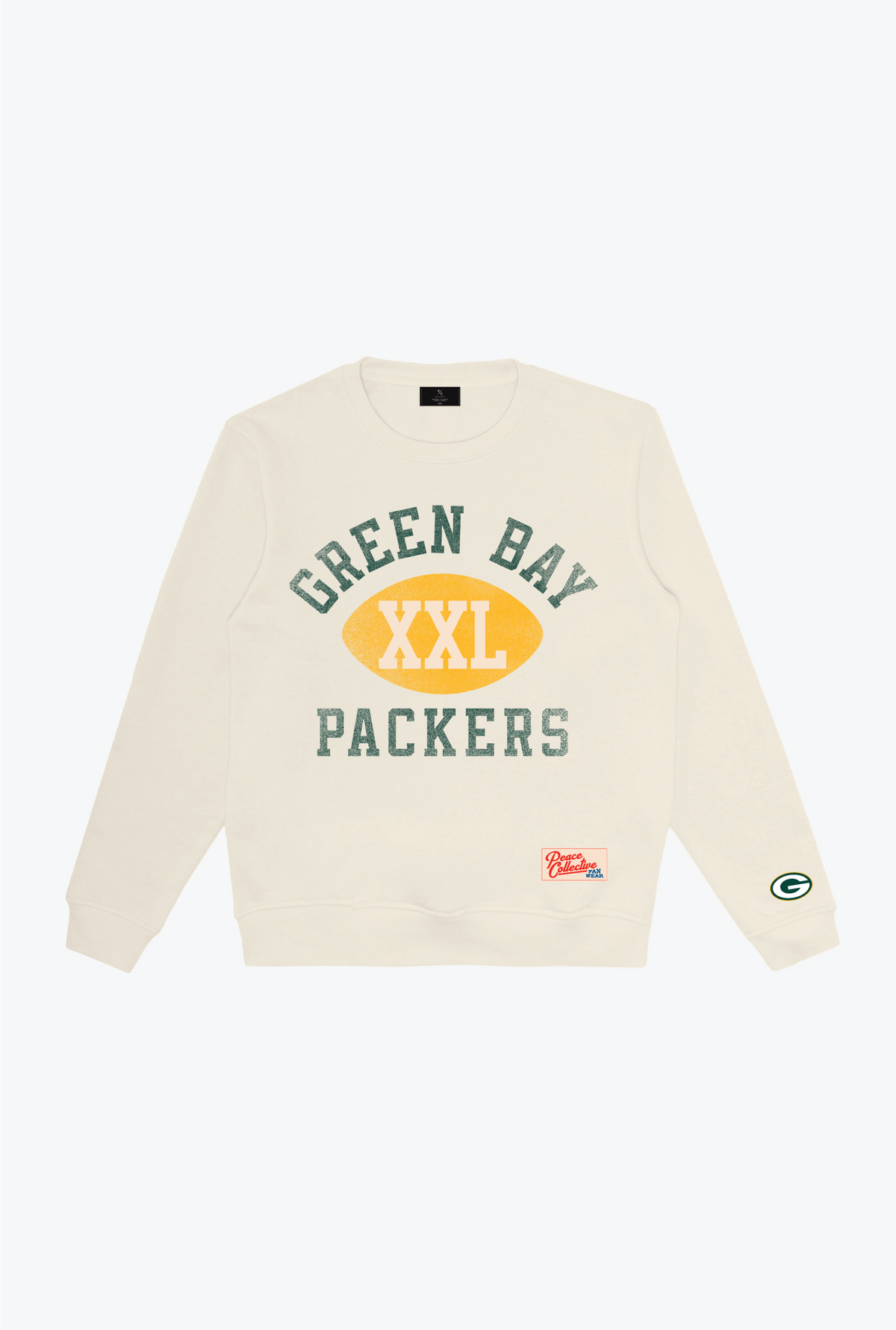 Green Bay Packers Warm Up Schwerer Rundhalsausschnitt - Elfenbein