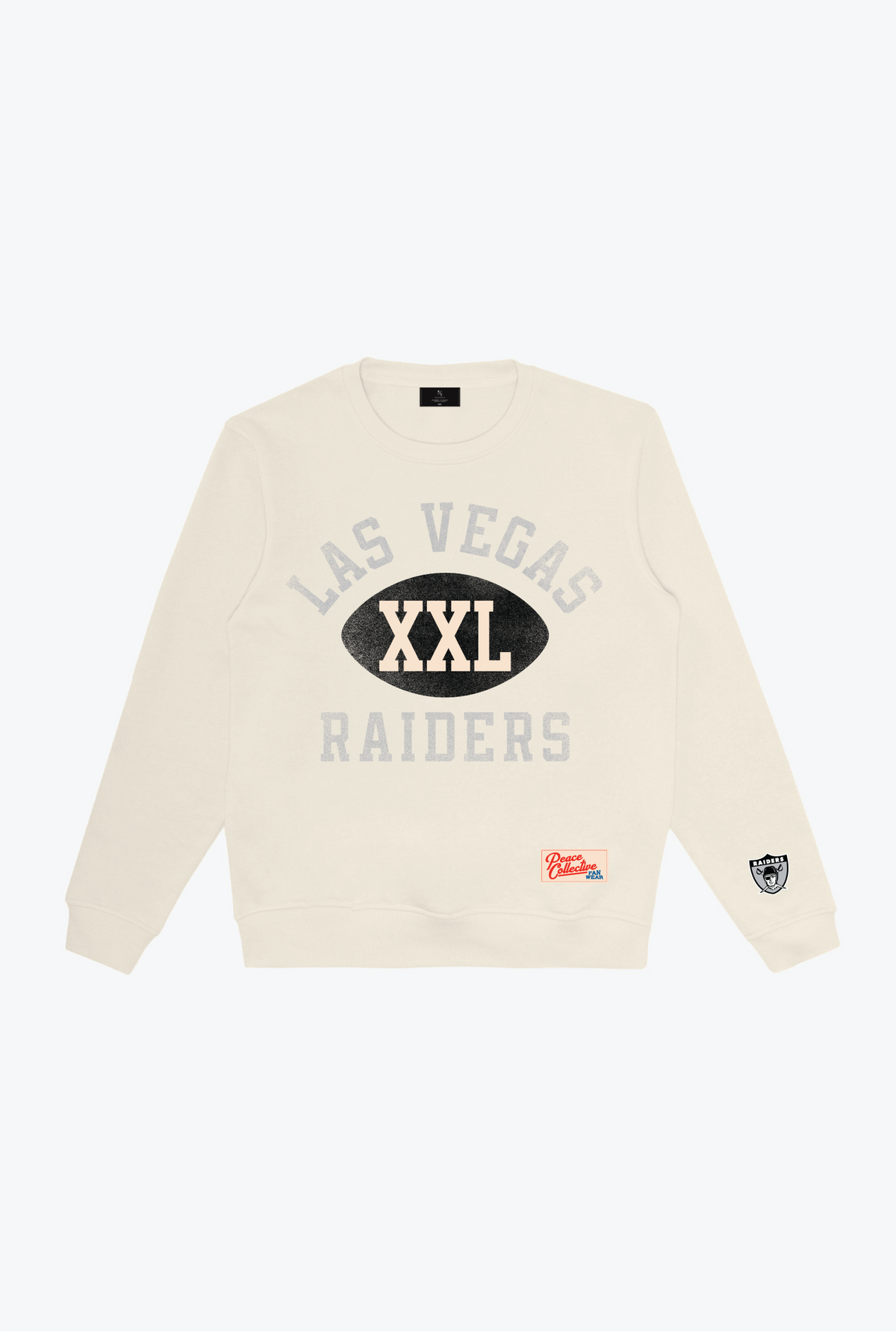 Pull ras du cou épais d'échauffement des Raiders de Las Vegas - Ivoire