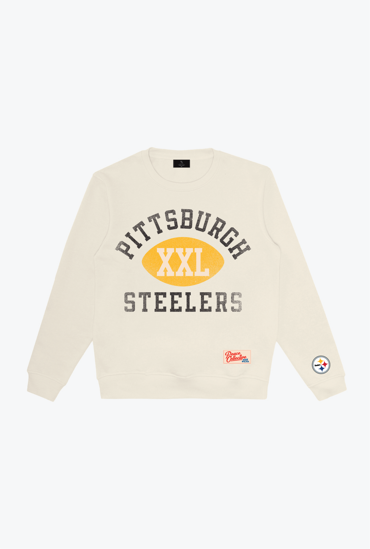 Pull ras du cou épais d'échauffement des Pittsburgh Steelers - Ivoire