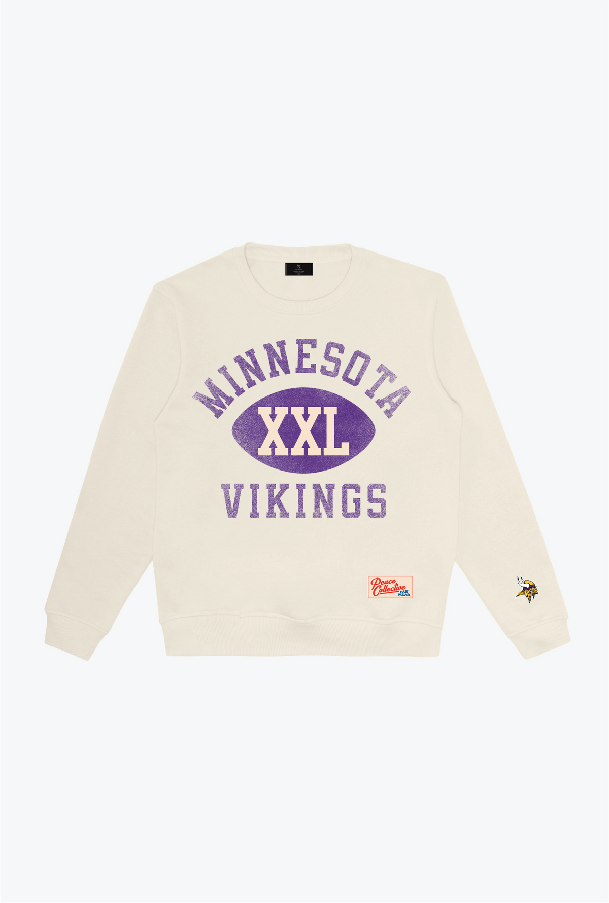 Pull ras du cou épais d'échauffement des Vikings du Minnesota - Ivoire