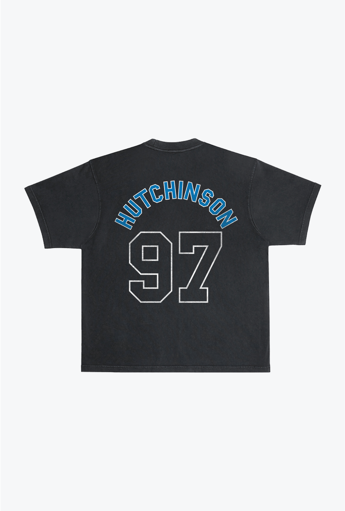 Aidan Hutchinson – Schweres, stückgefärbtes T-Shirt – Schwarz