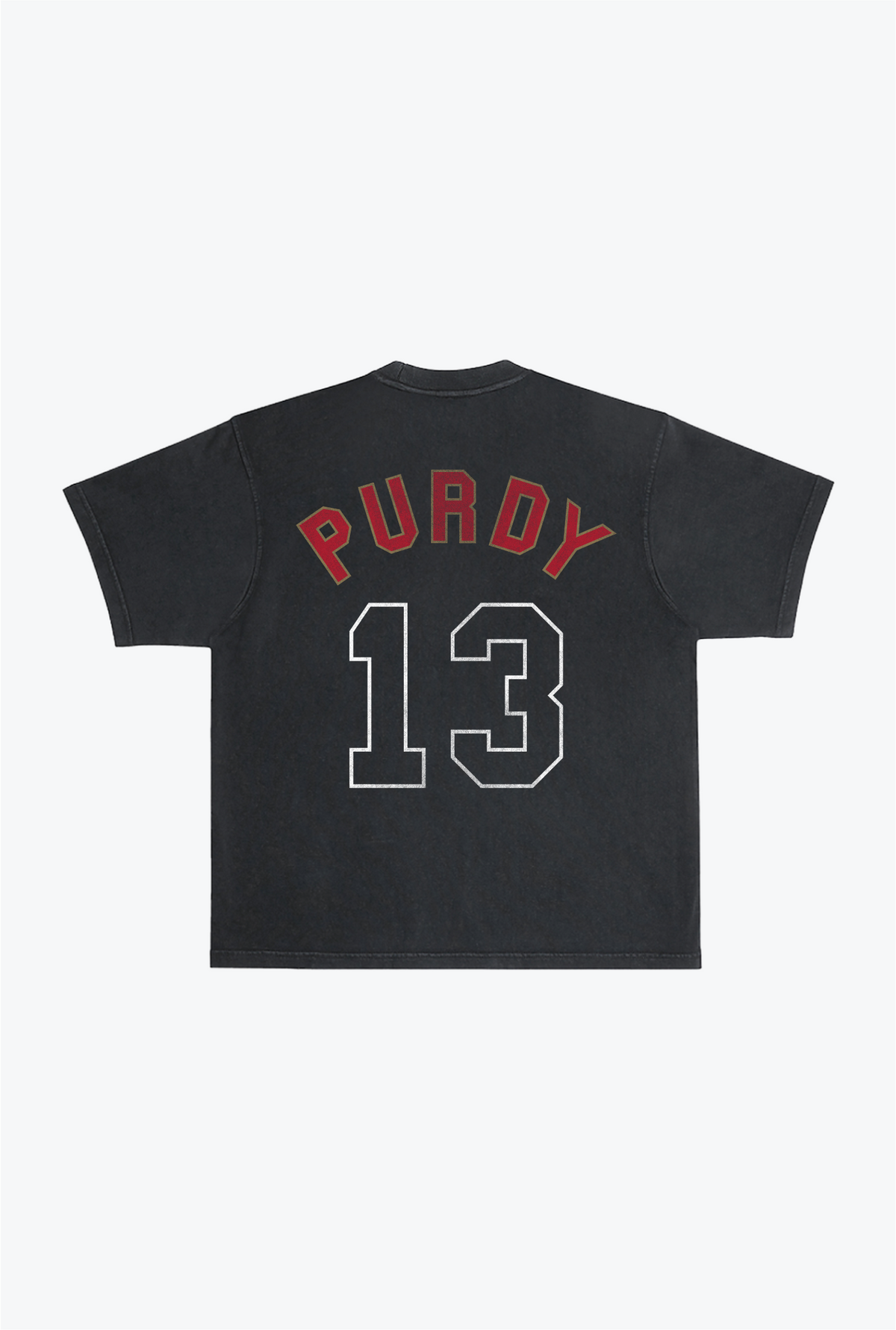 Brock Purdy Schweres, stückgefärbtes T-Shirt - Schwarz